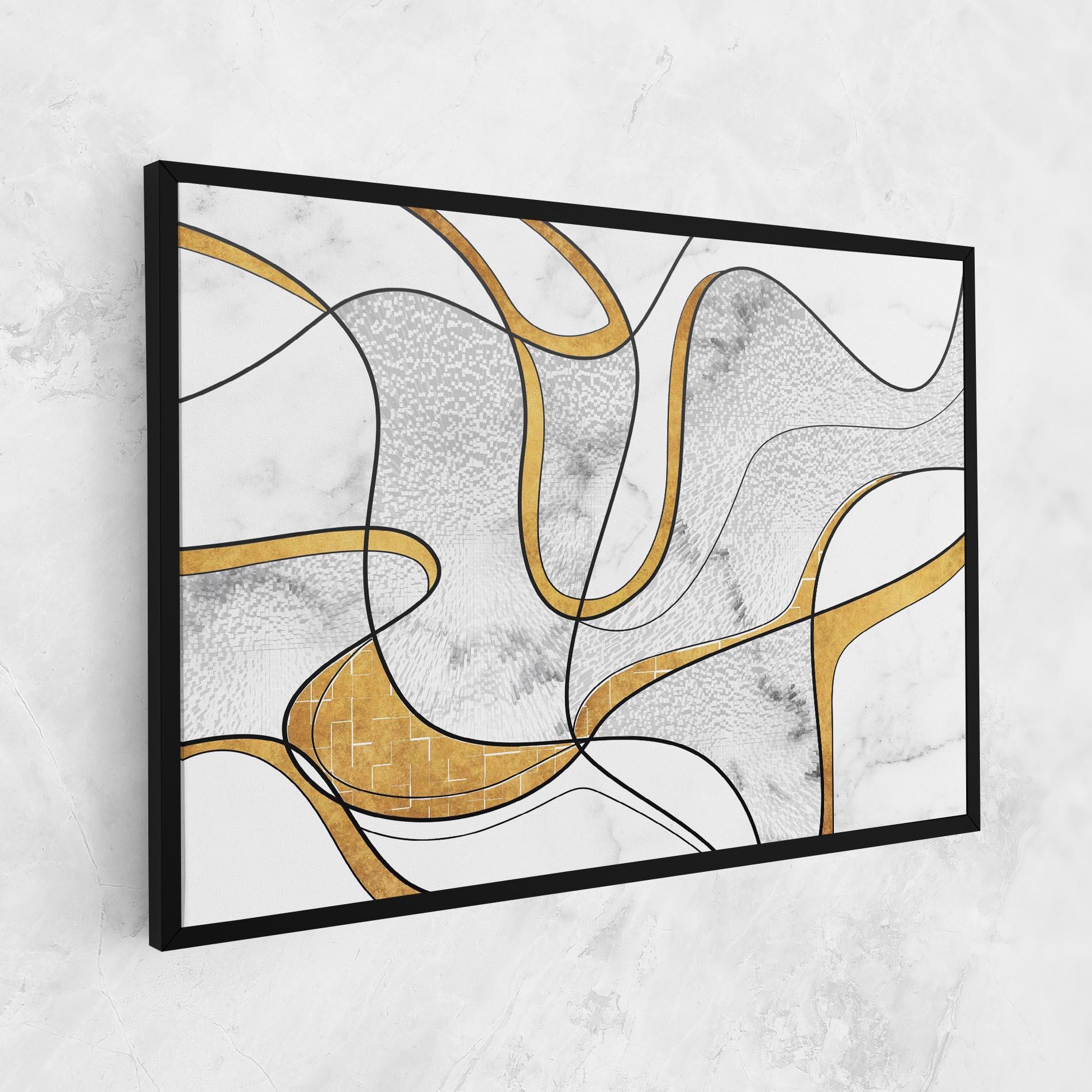 Картина на платно Abstract Gold Lines mockup 1
