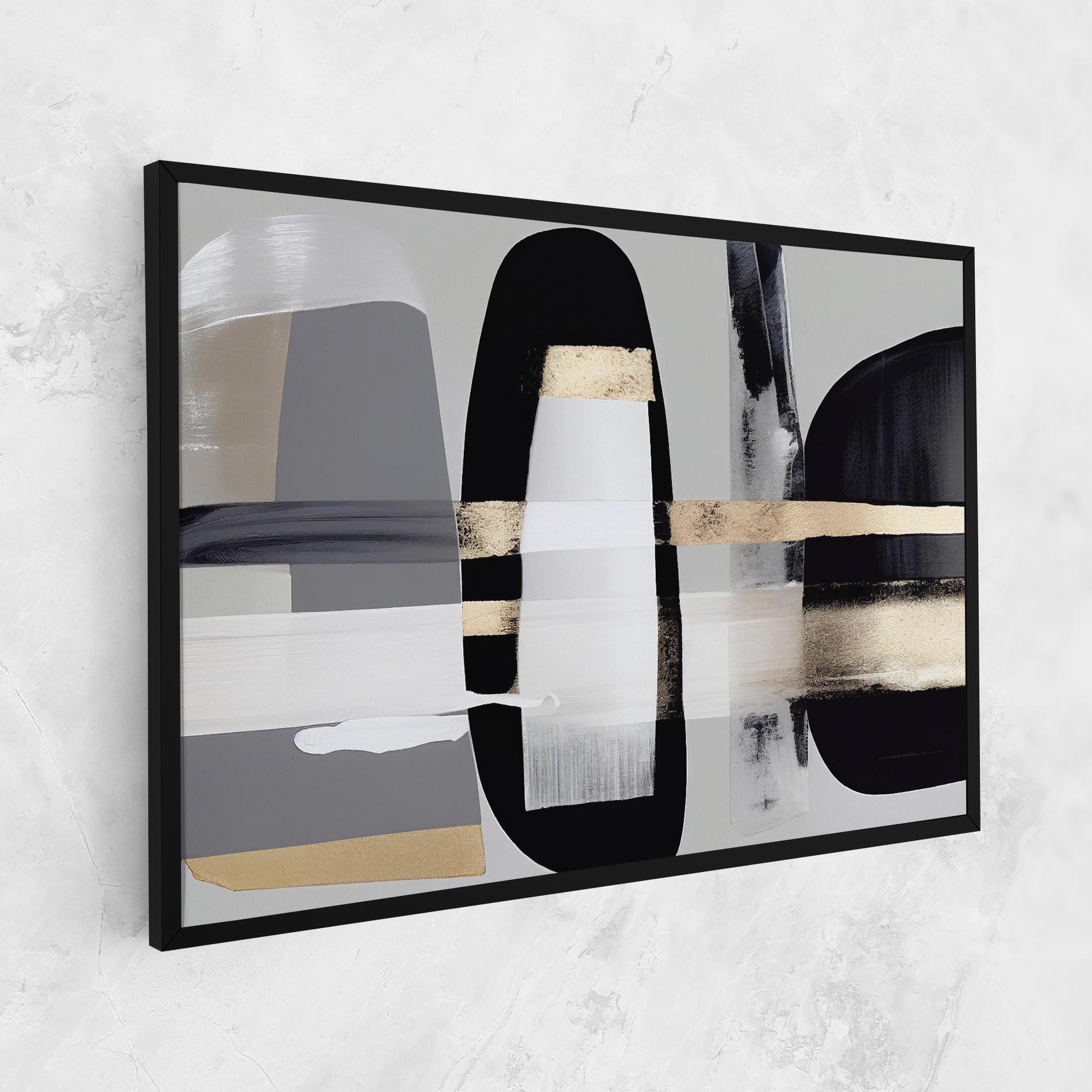 Картина на платно Abstract Gold Painting With Black mockup 1