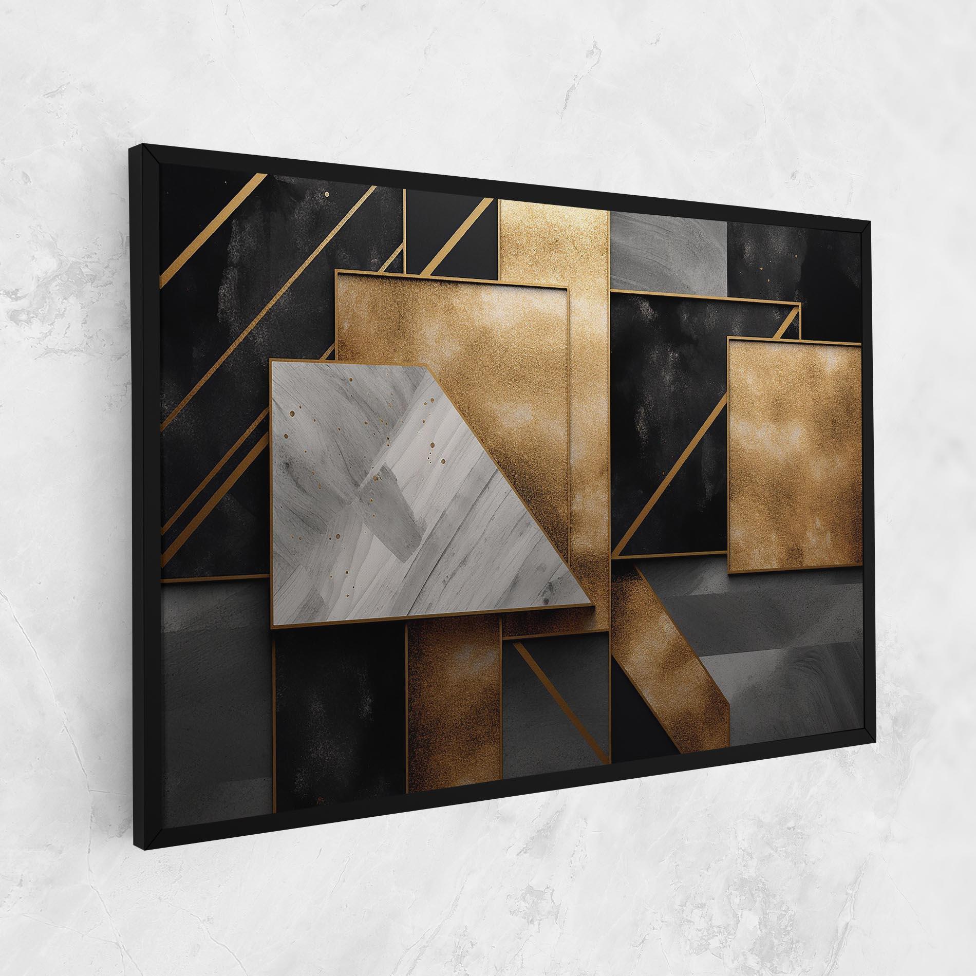 Картина на платно Abstract Gold Square mockup 1