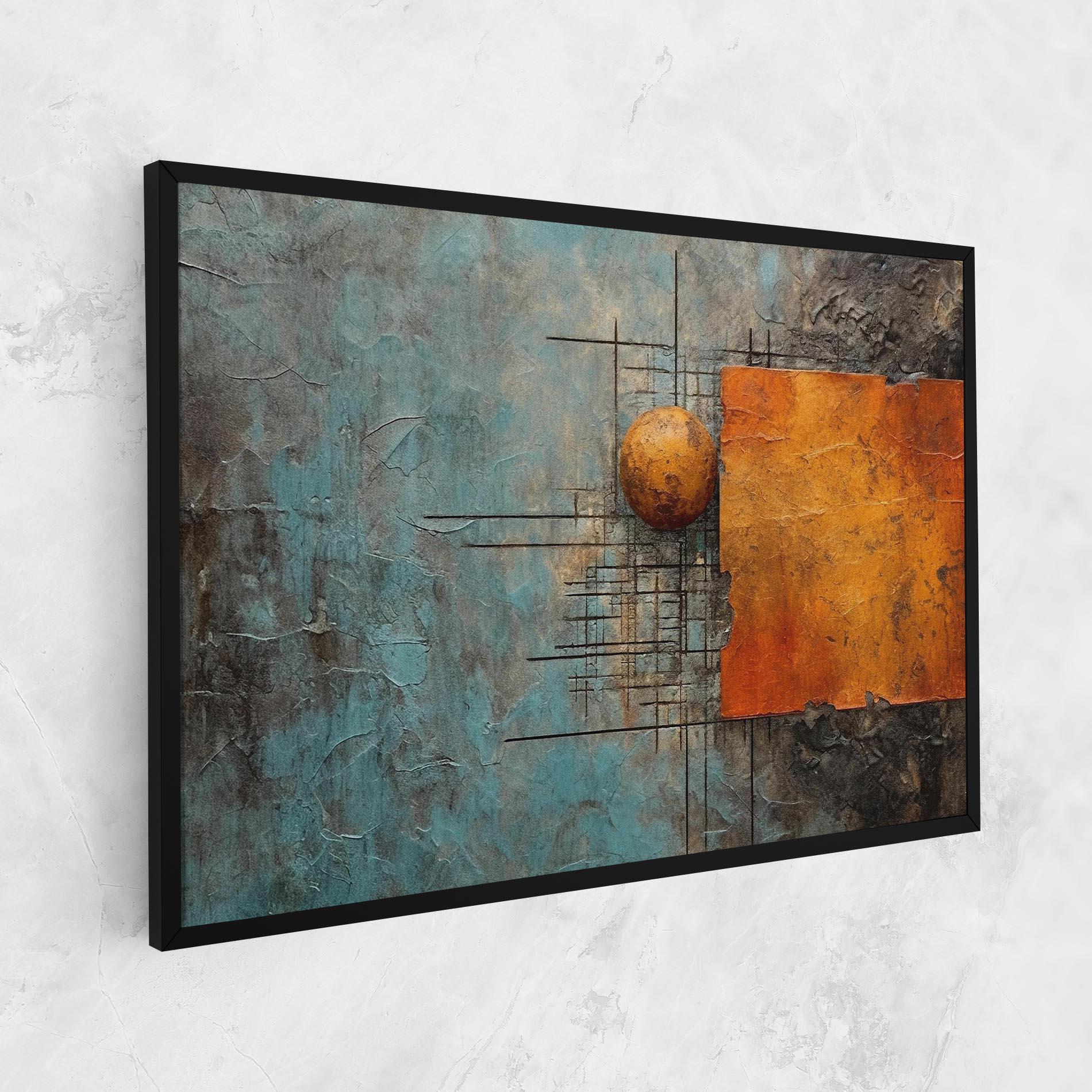 Картина на платно Orange Square Painting mockup 1