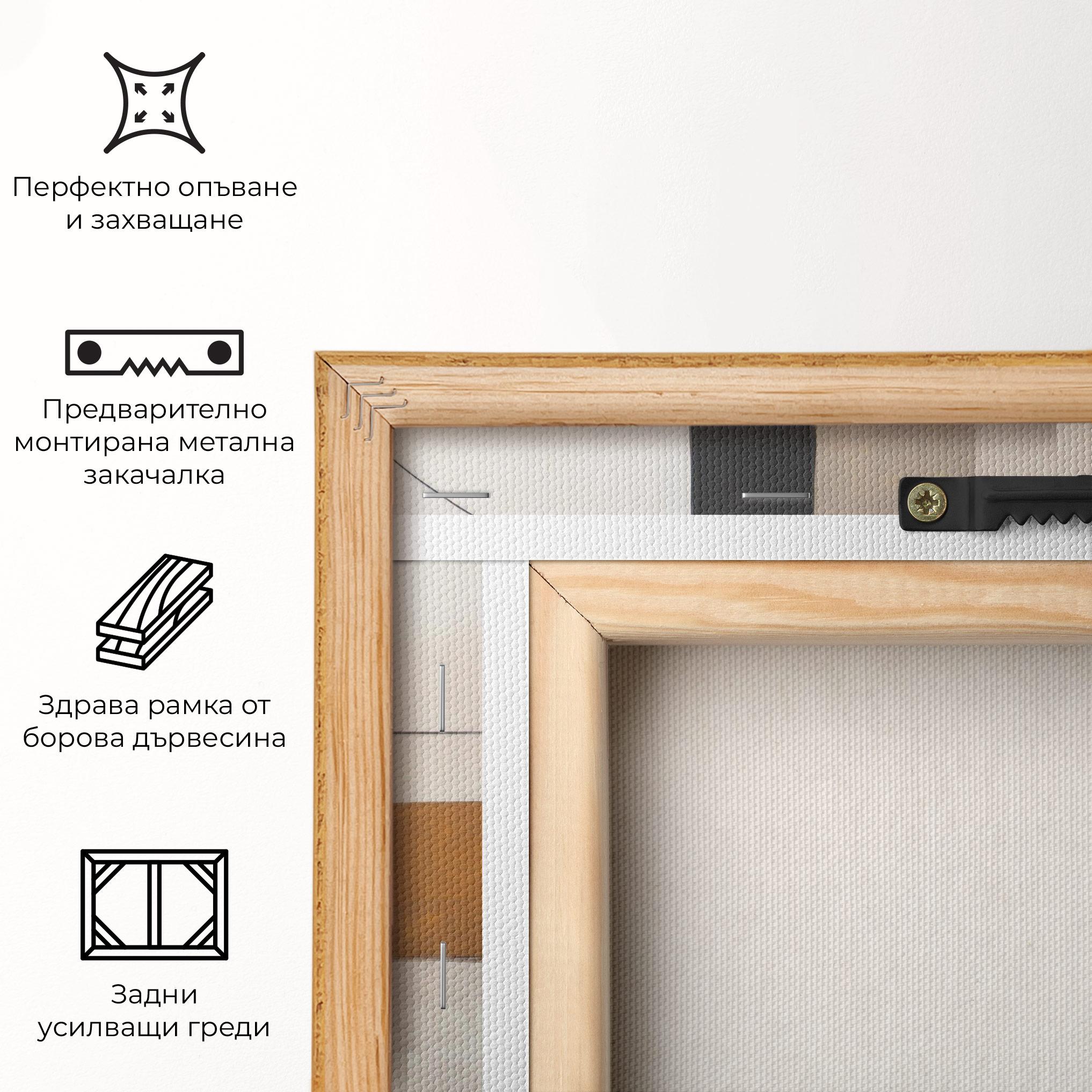 Картина на платно Black Abstract Lines mockup 5