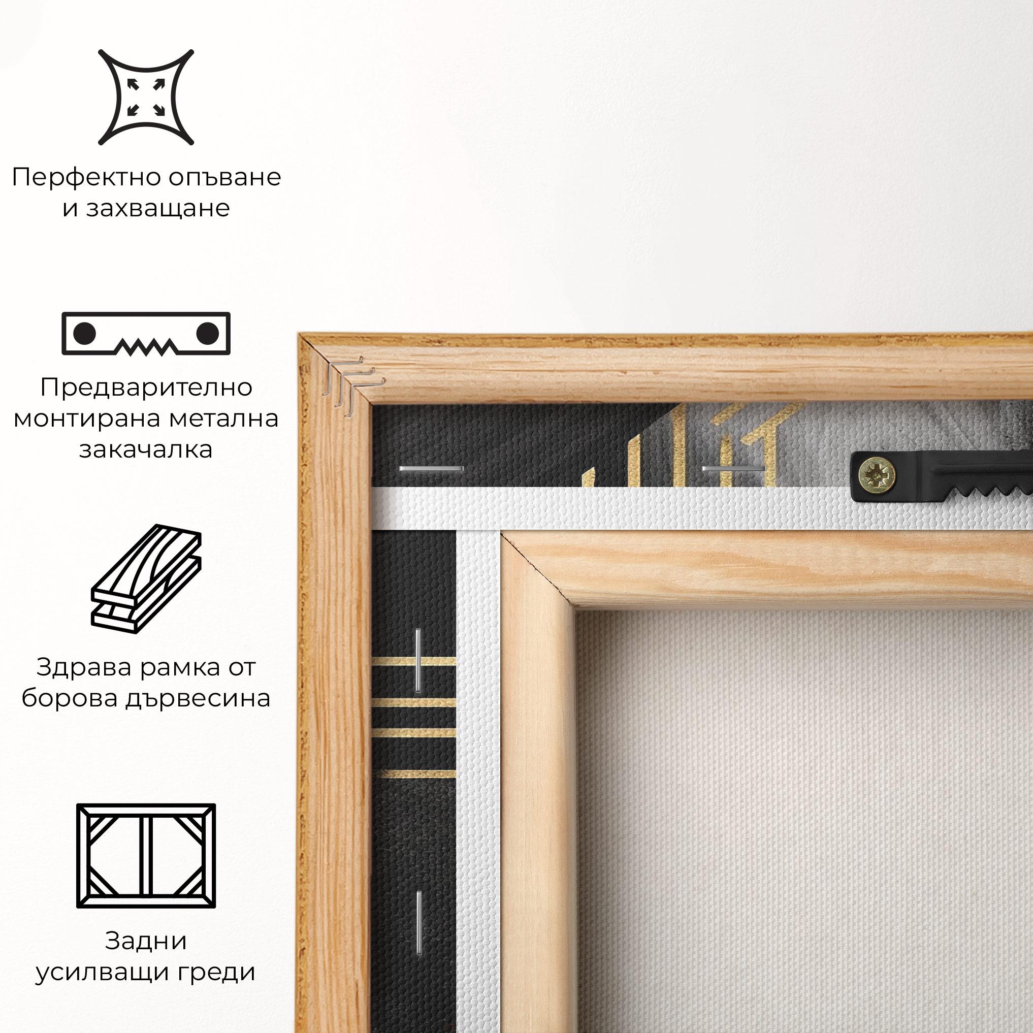 Картина на платно Gold Circle With Lines mockup 5