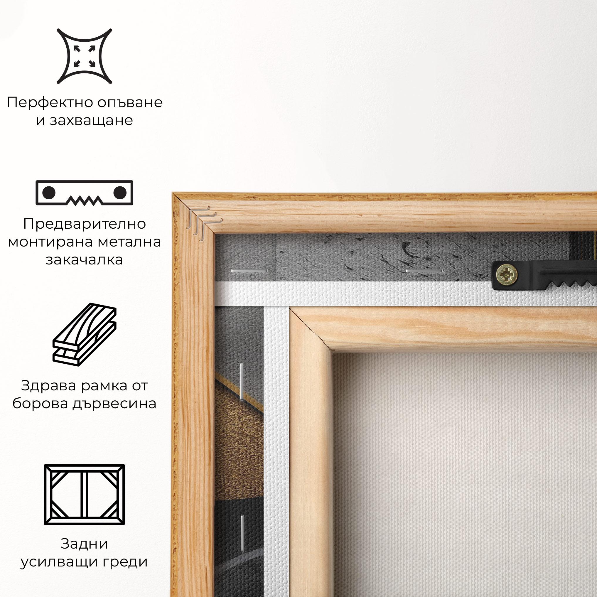 Картина на платно Gold With Grey Circle mockup 5