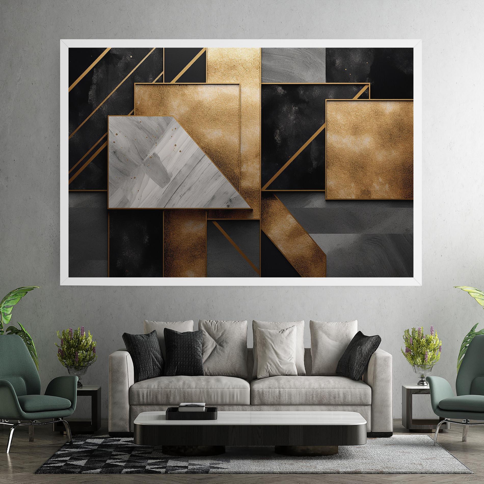 Картина на платно Abstract Gold Square mockup 7