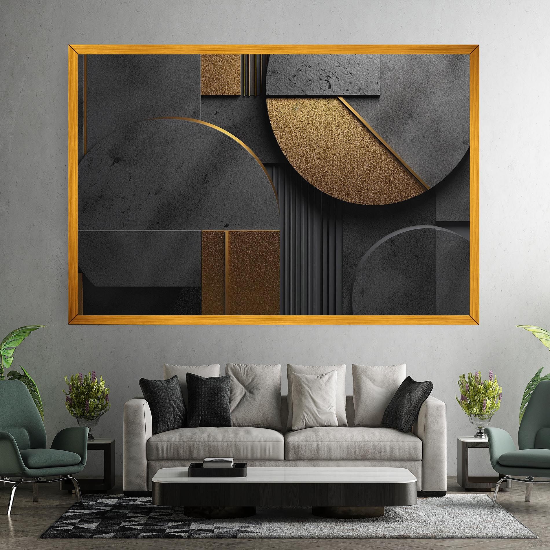 Gold With Grey Circle mockup 7