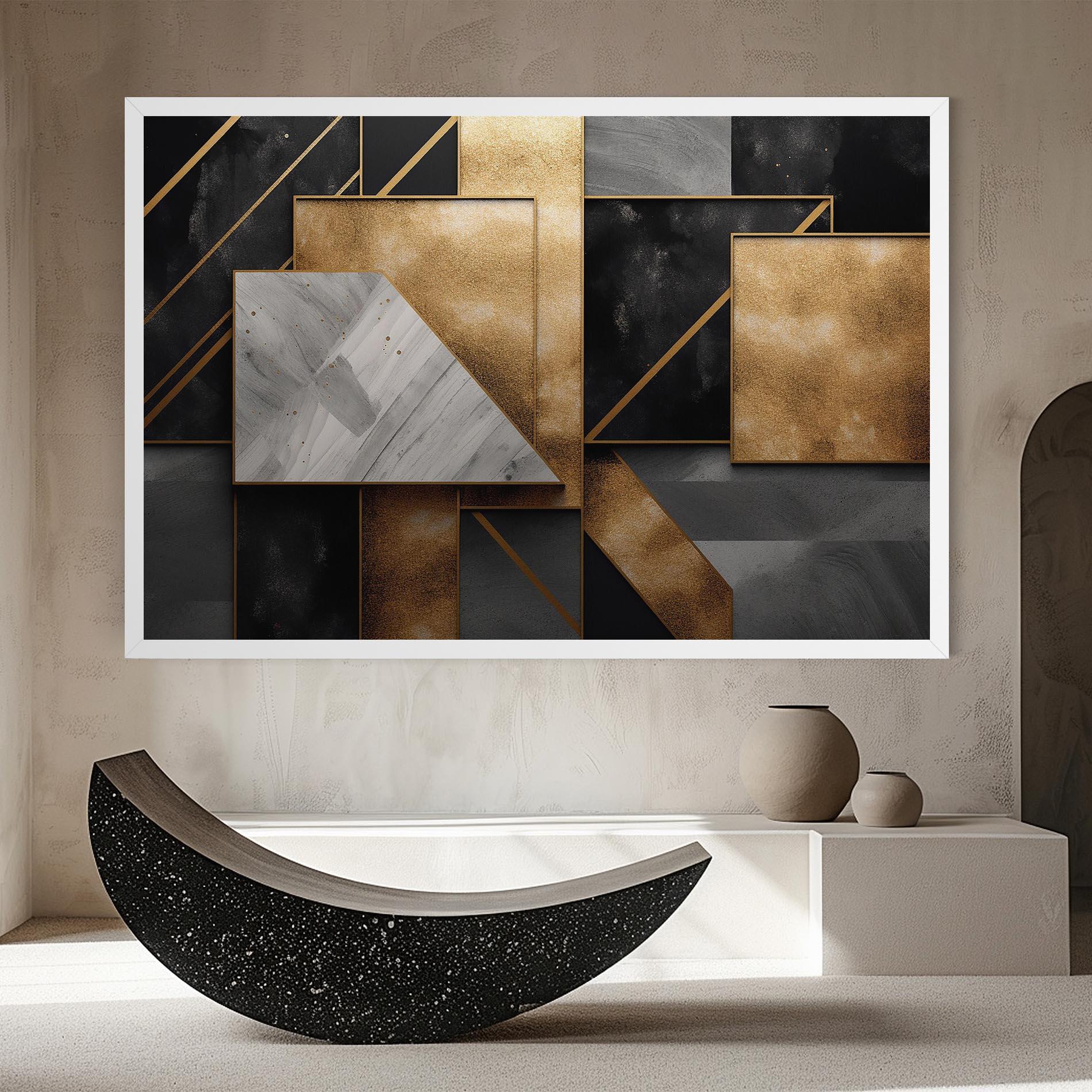 Картина на платно Abstract Gold Square mockup 8