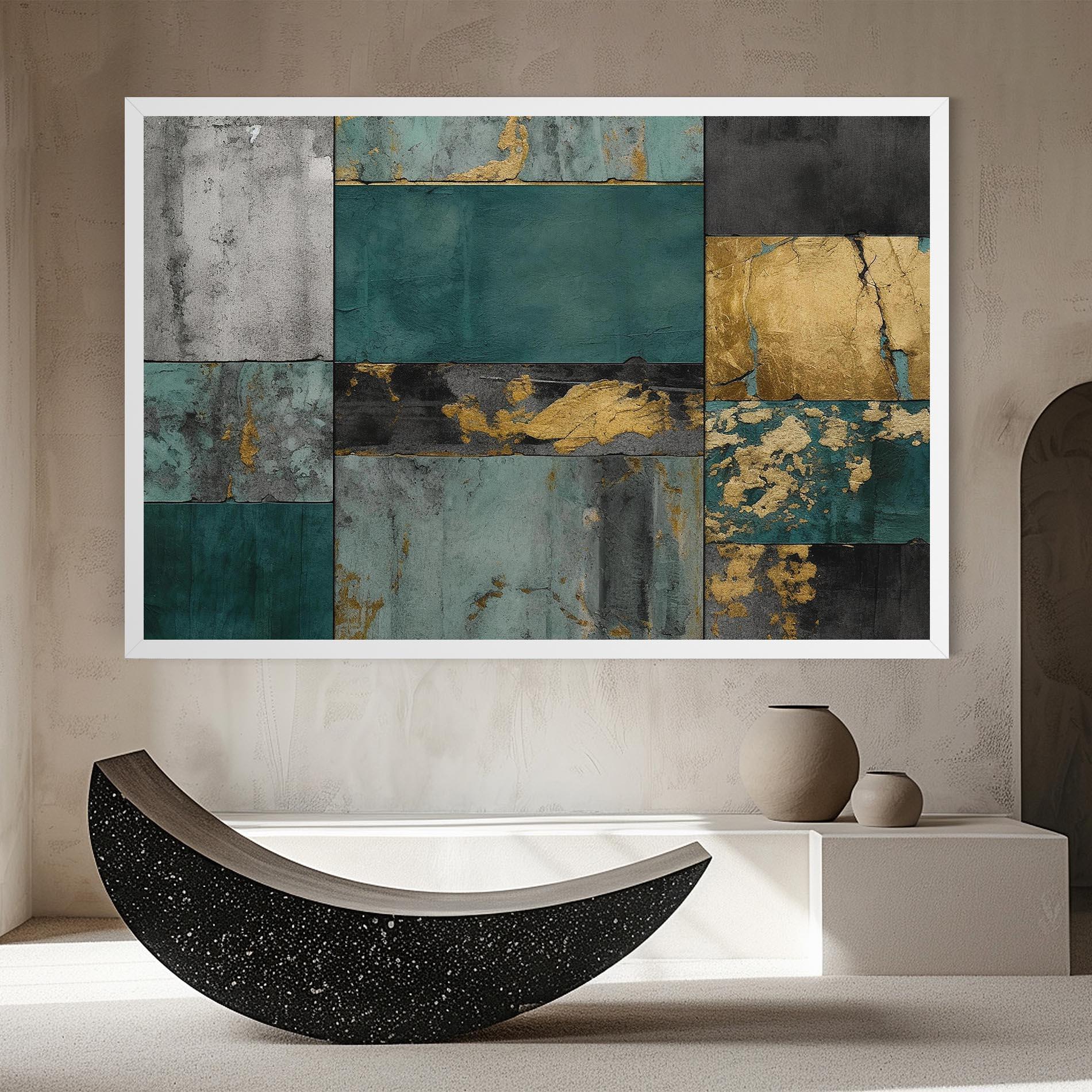 Картина на платно Golden Green Painting mockup 8