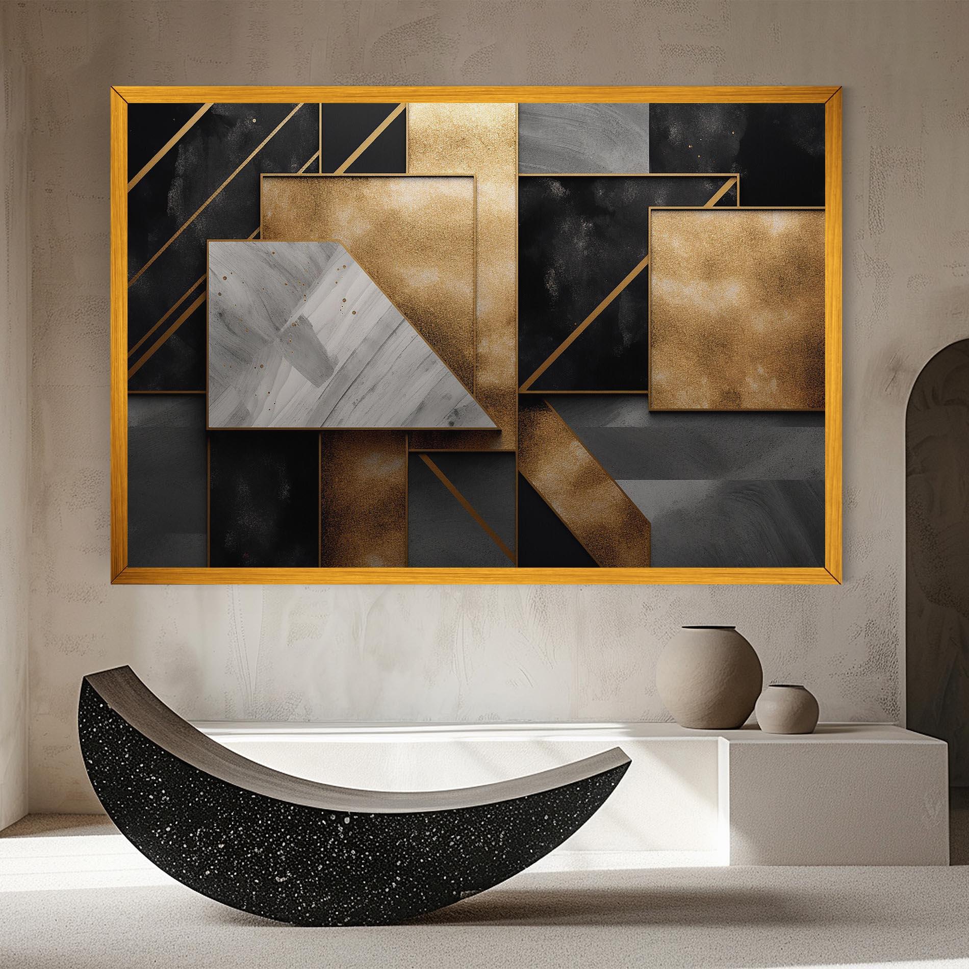 Картина на платно Abstract Gold Square mockup 8