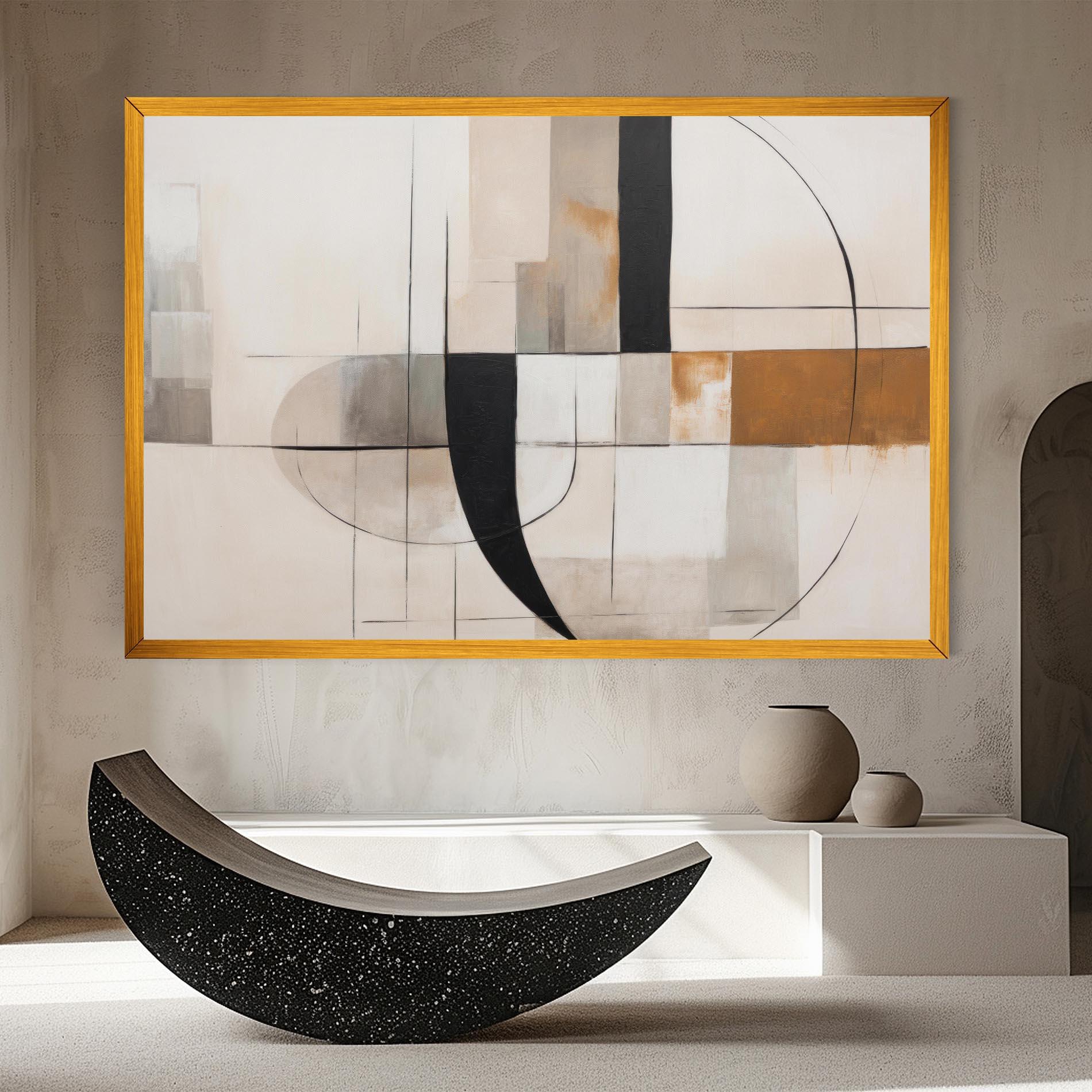 Картина на платно Black Abstract Lines mockup 8