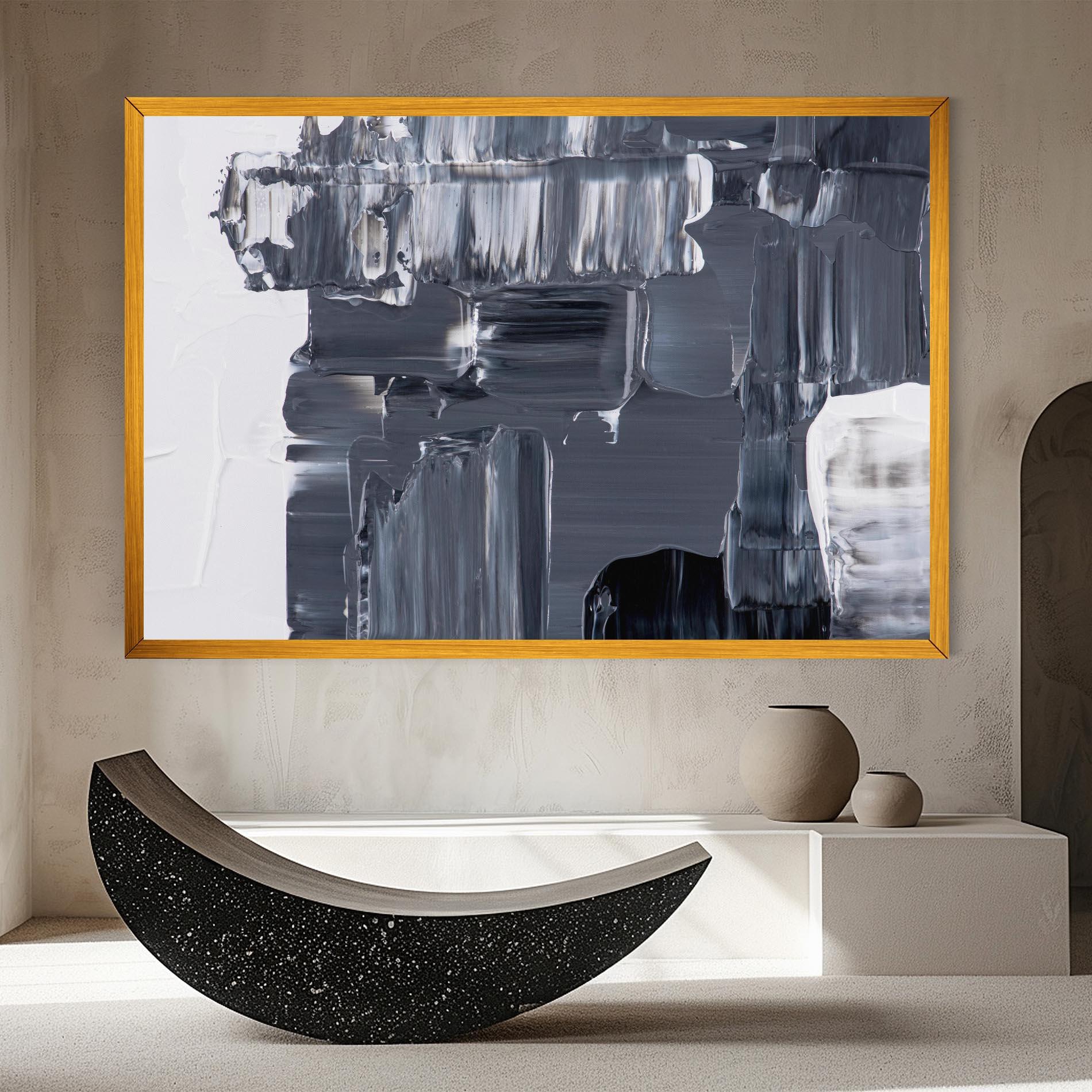 Картина на платно Black Acrylic Painting mockup 8