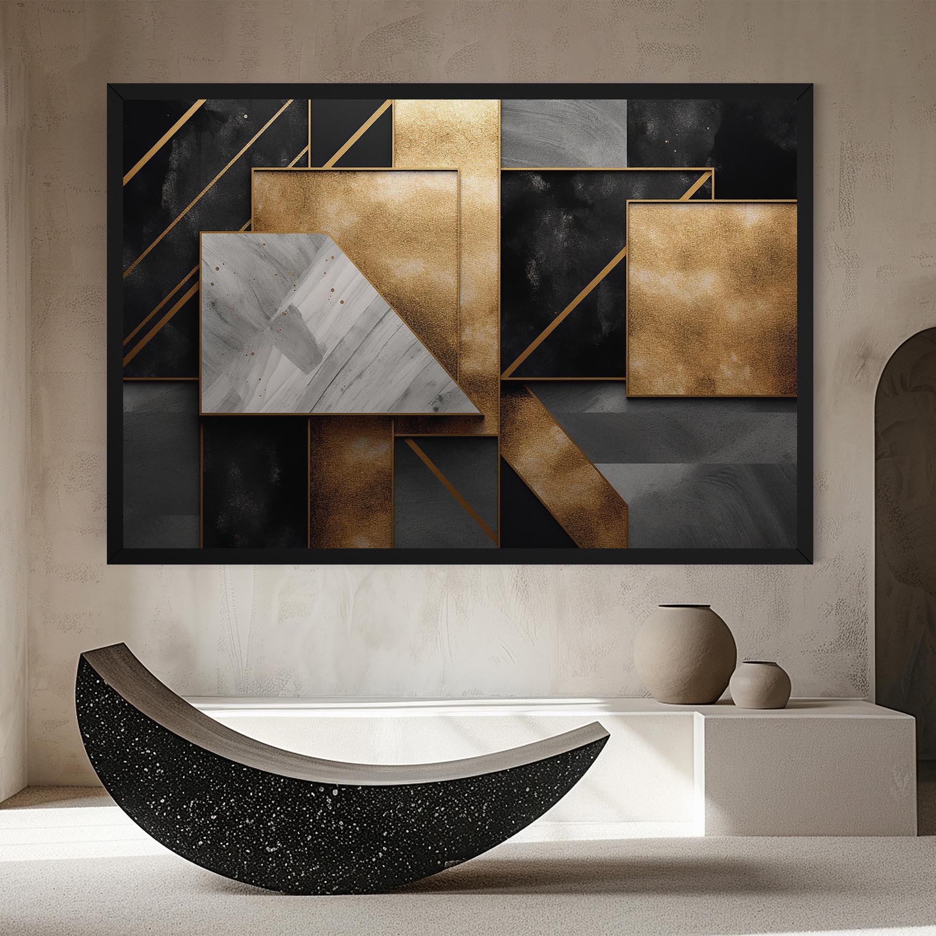Картина на платно Abstract Gold Square mockup 8