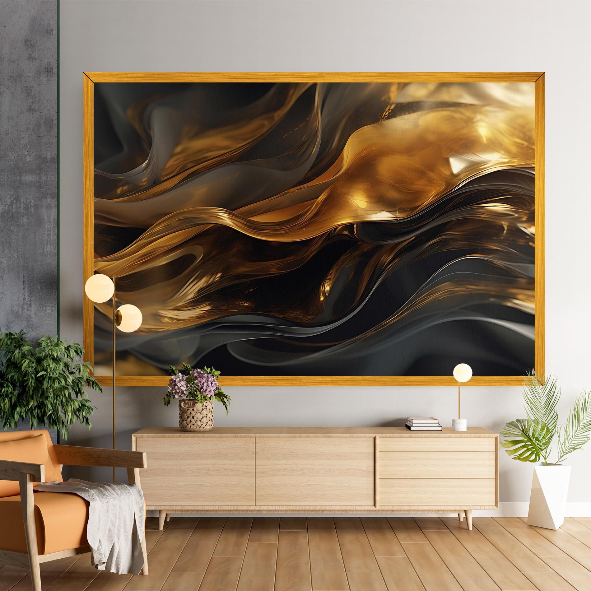 Gold With Black Wave mockup 9