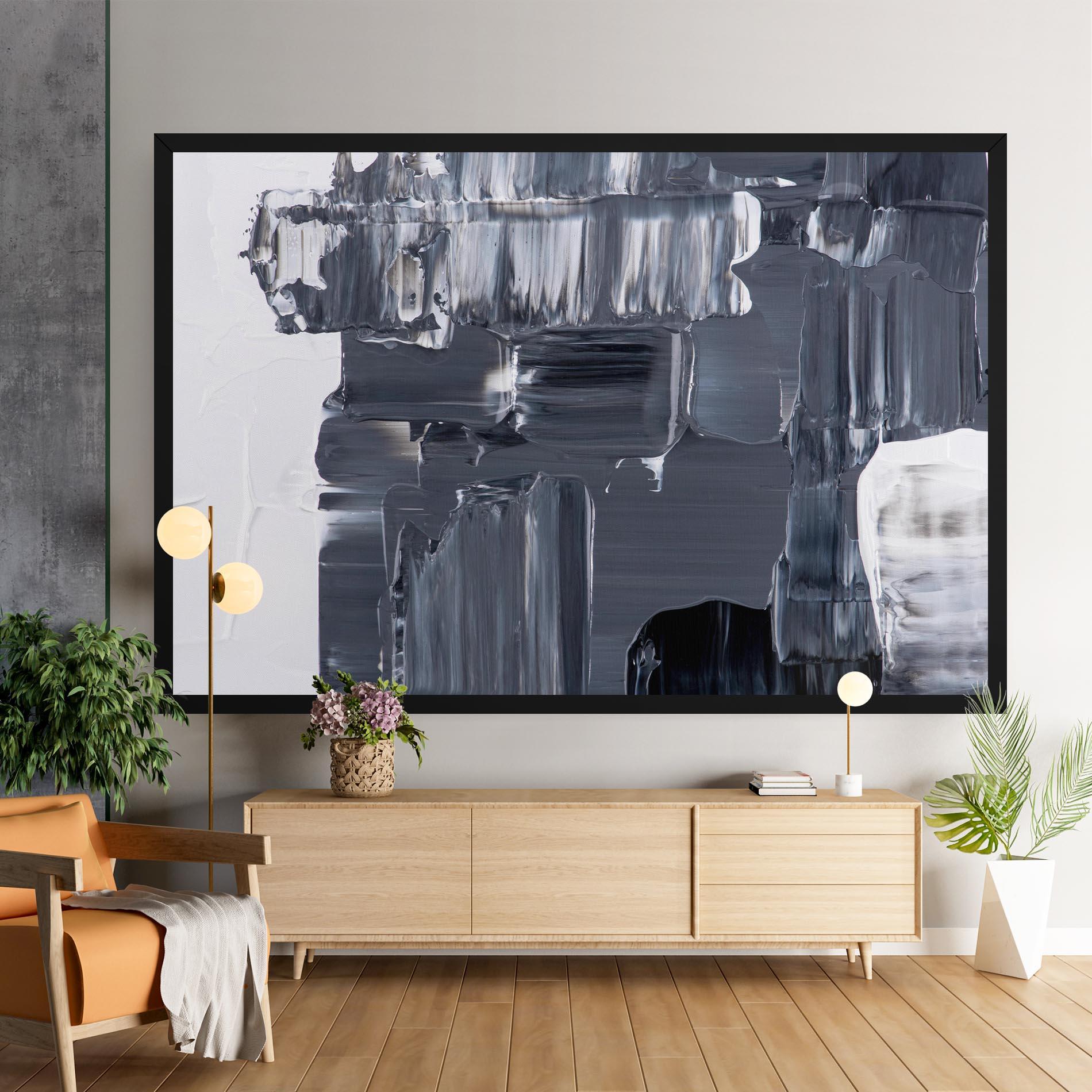 Картина на платно Black Acrylic Painting mockup 9