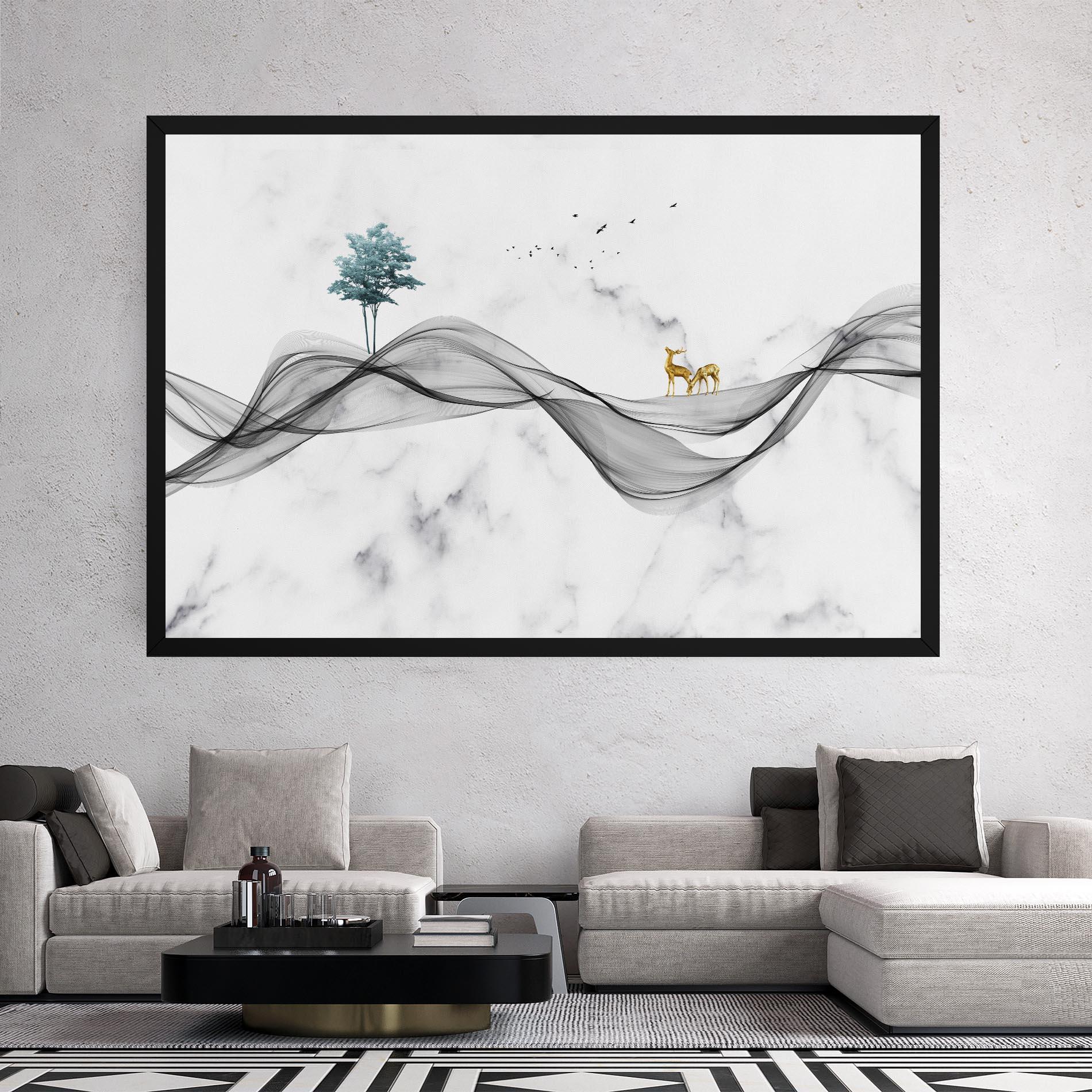 Картина на платно Abstract Golden Landscape 1 mockup 2