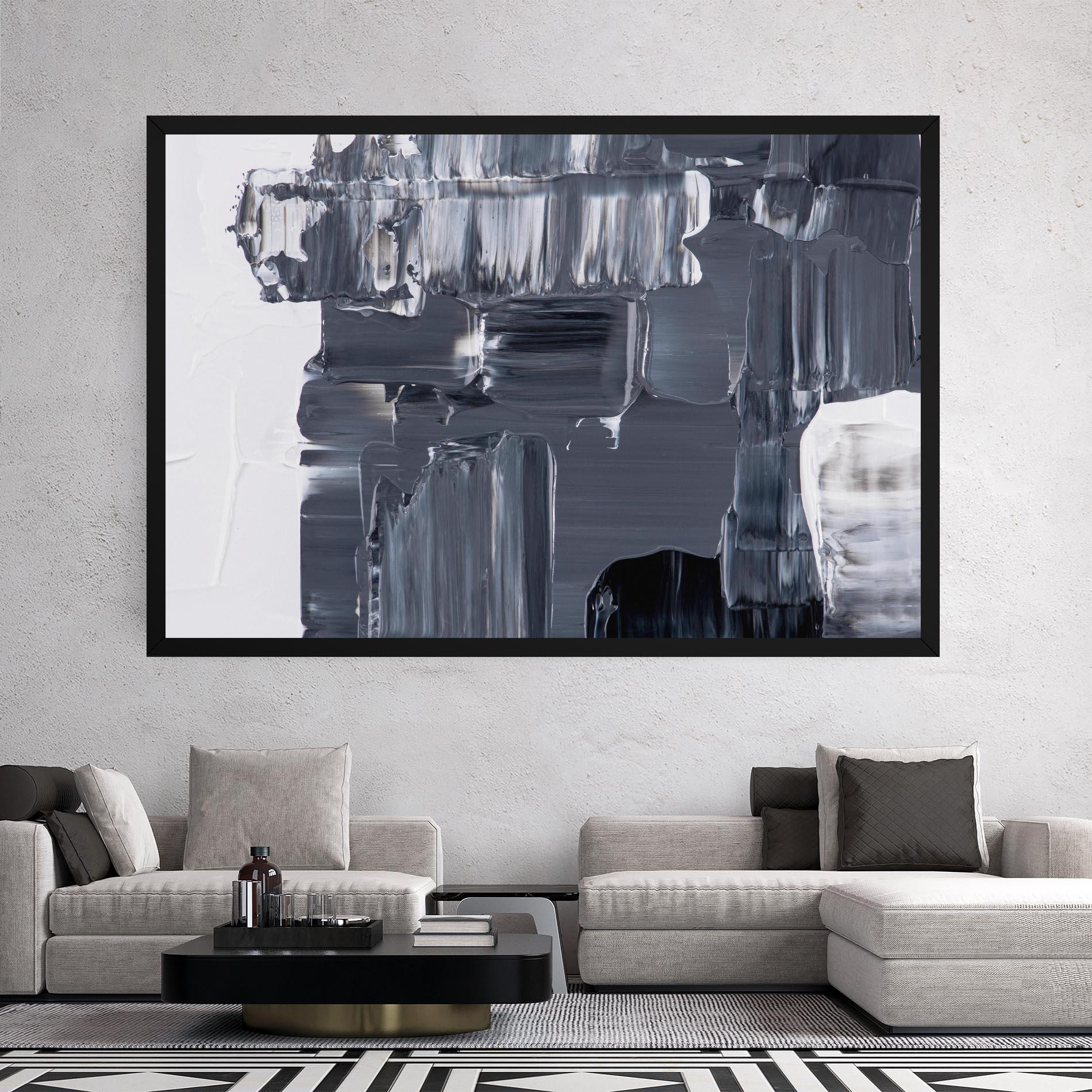 Картина на платно Black Acrylic Painting mockup 2