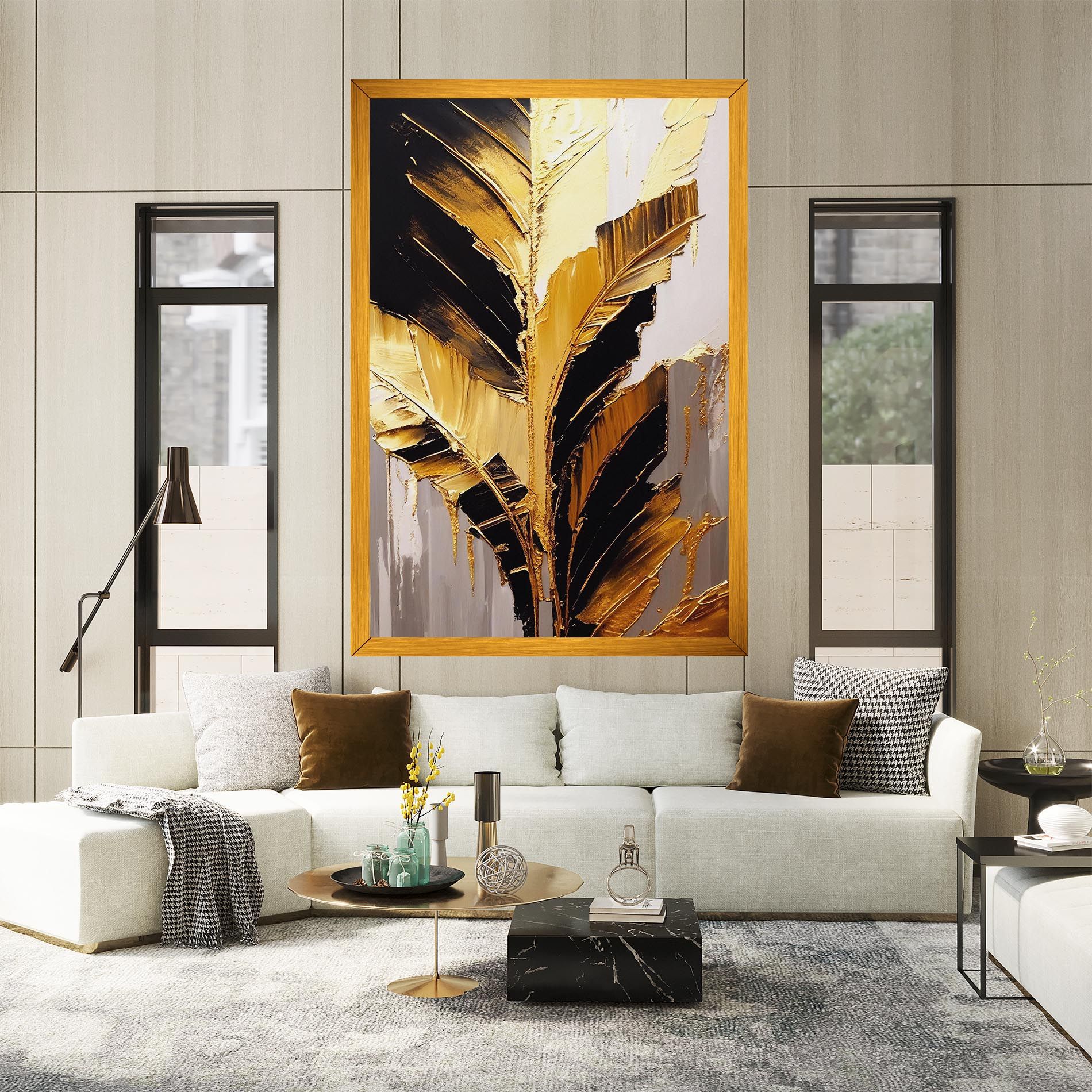 Balck With Gold Leafs mockup 2