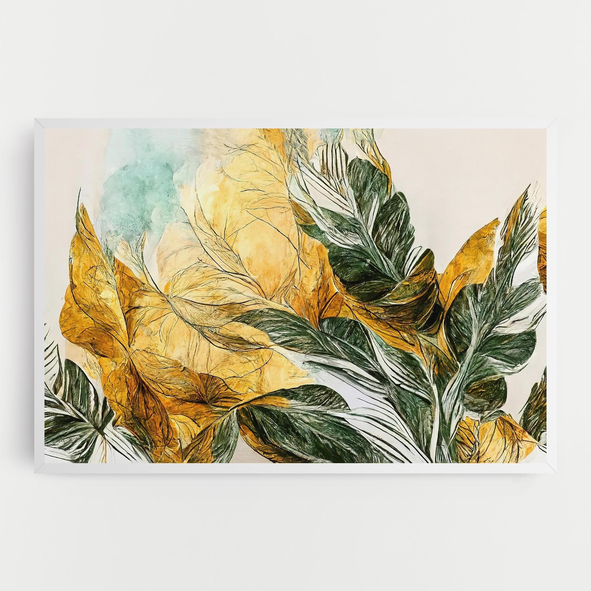 Gold And Green Leafes mockup 0