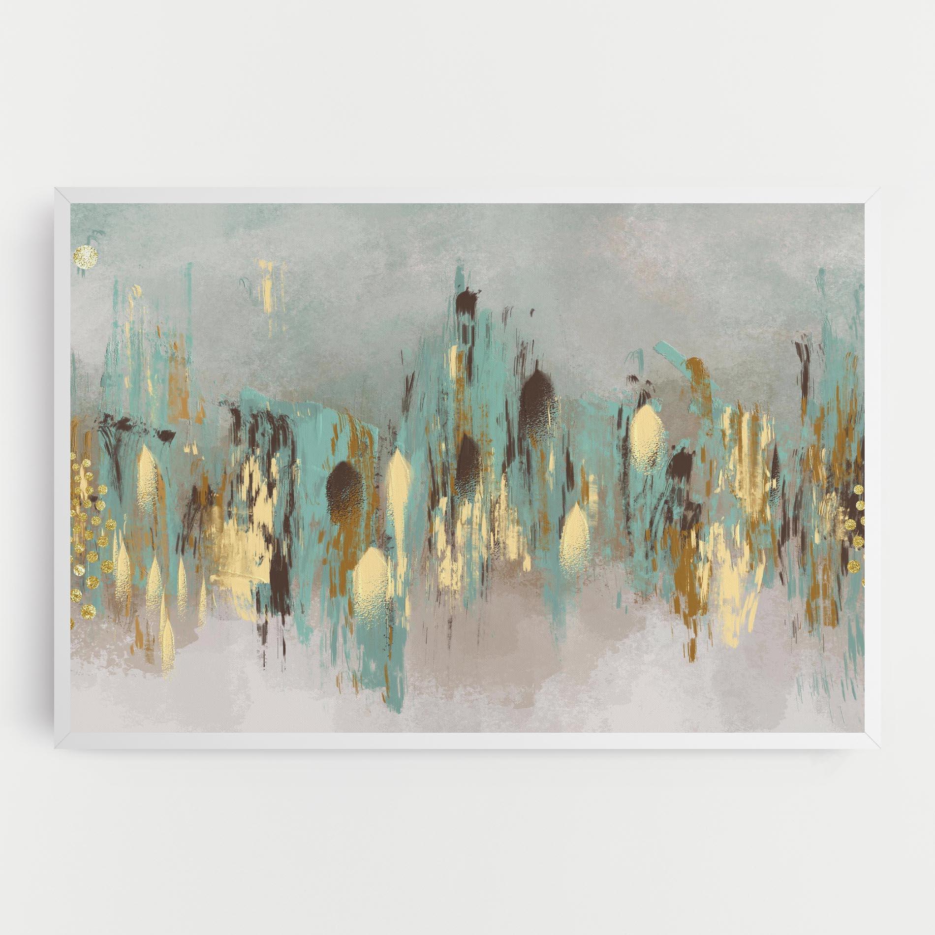 Картина на платно Gold Spiral Points mockup 0