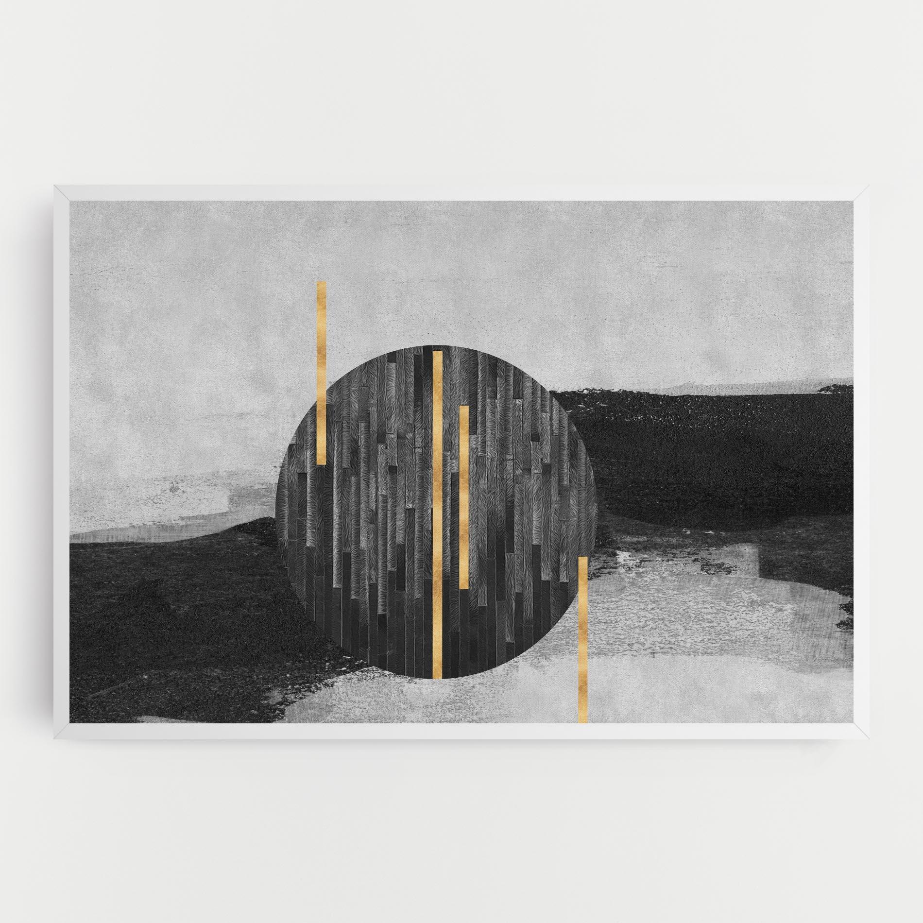 Картина на платно Modern Circle With Gold mockup 0