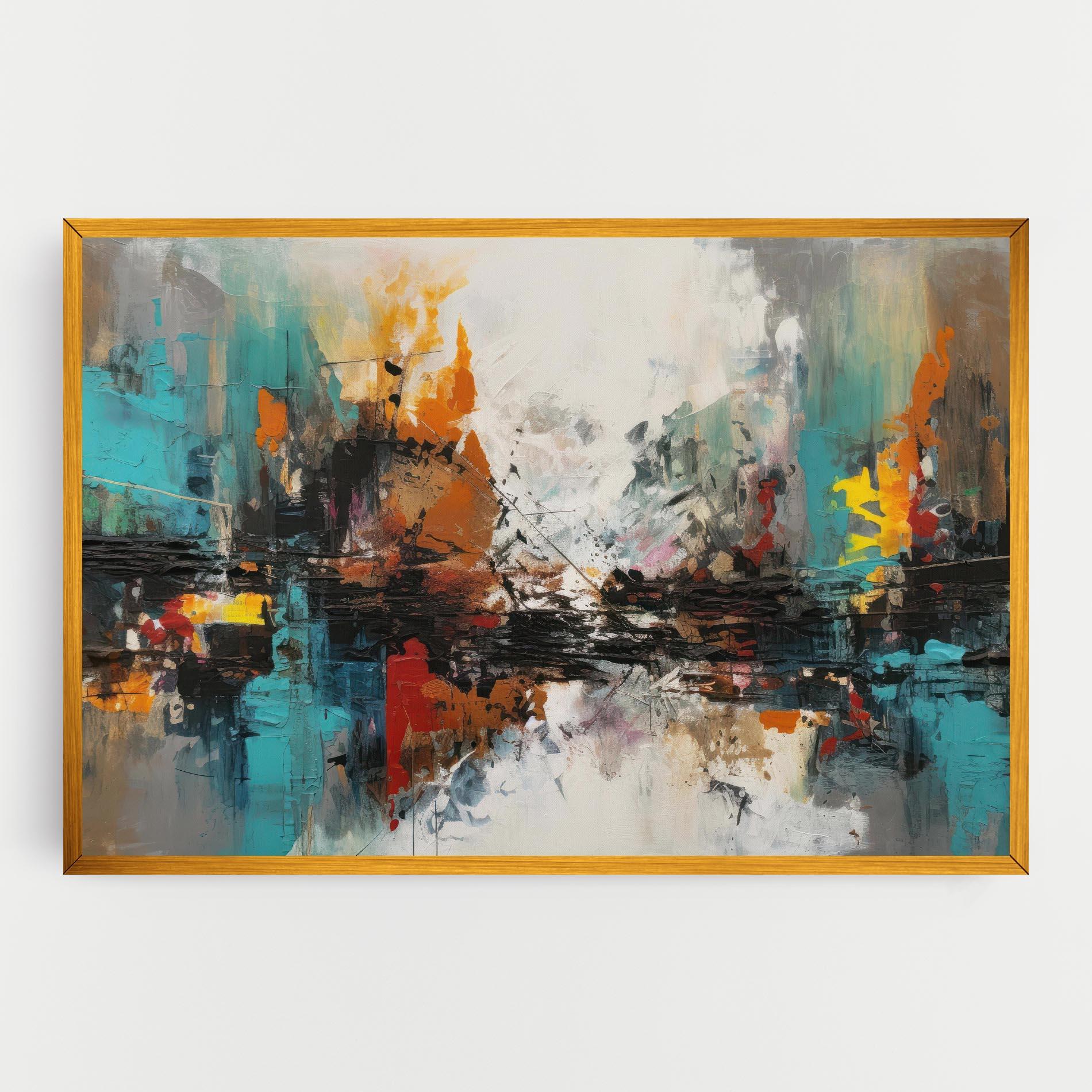 Картина на платно Abstract City Painting mockup 0