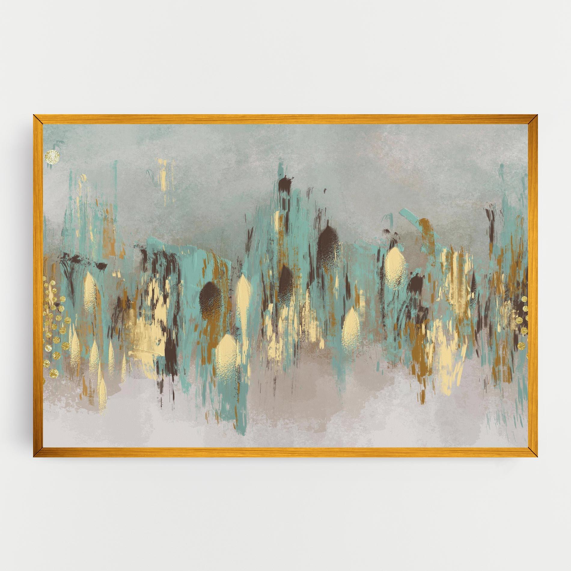 Картина на платно Gold Spiral Points mockup 0