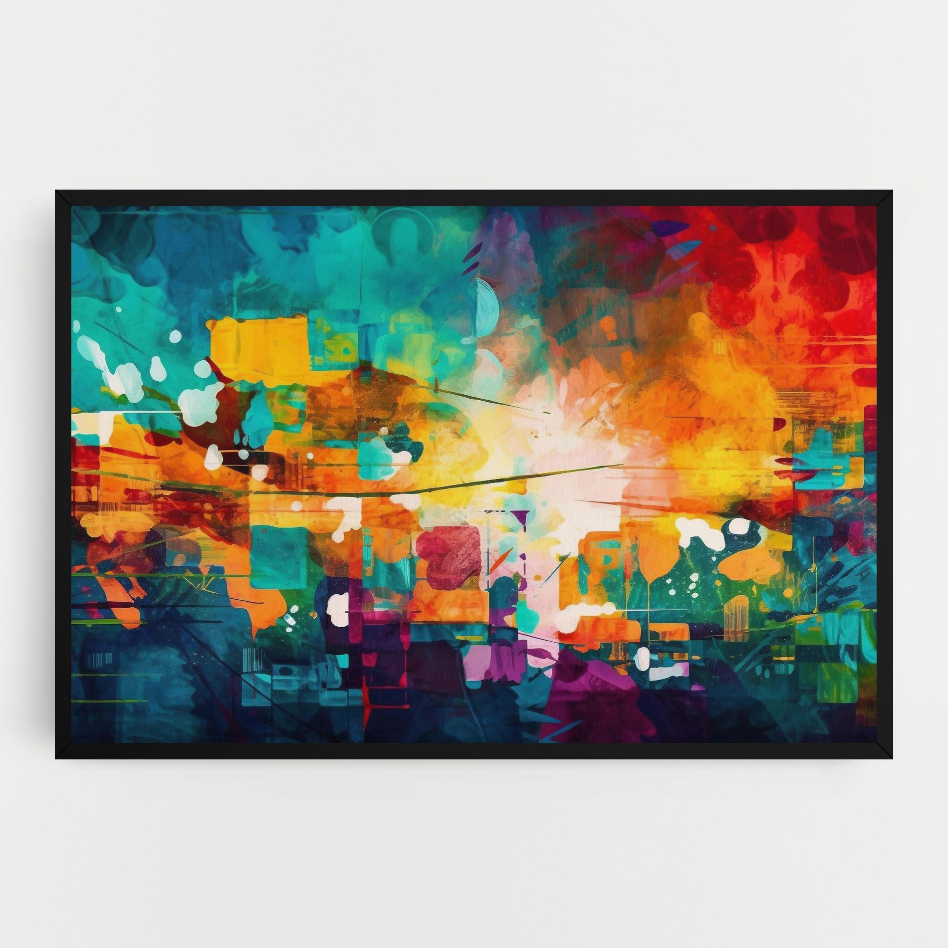 Vibrant Colors On Blue Background mockup 0