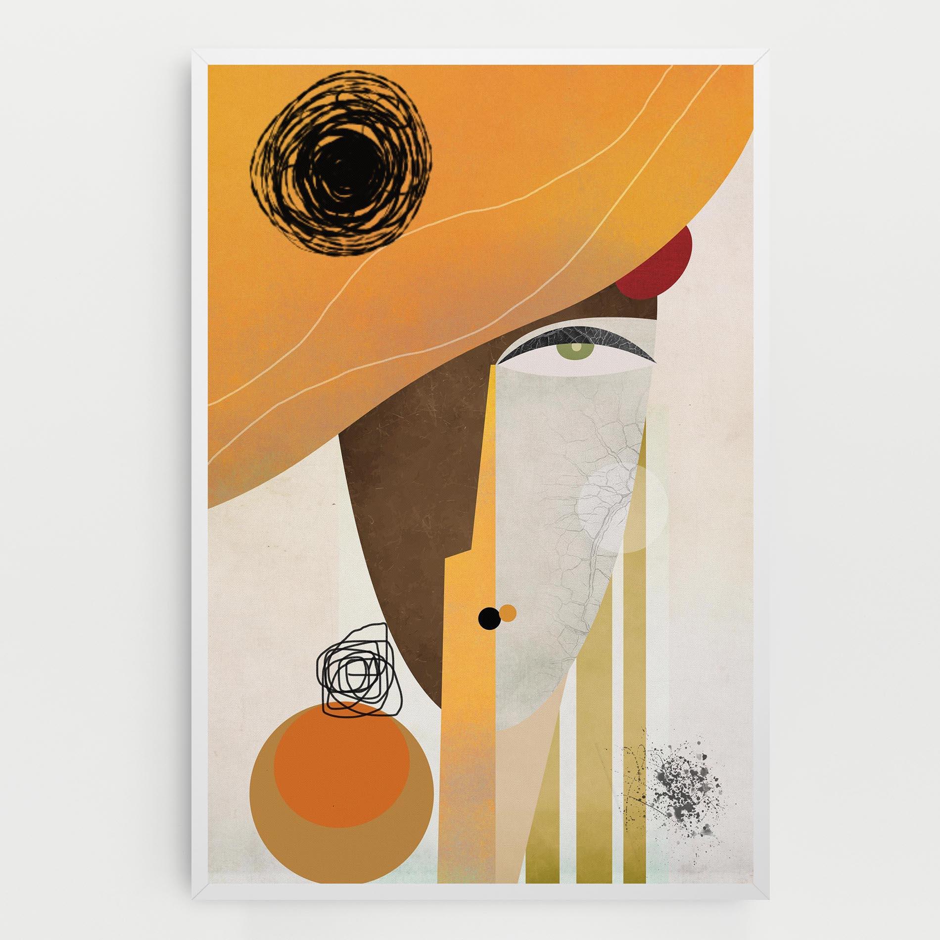 Картина на платно Abstract Orange Face mockup 0