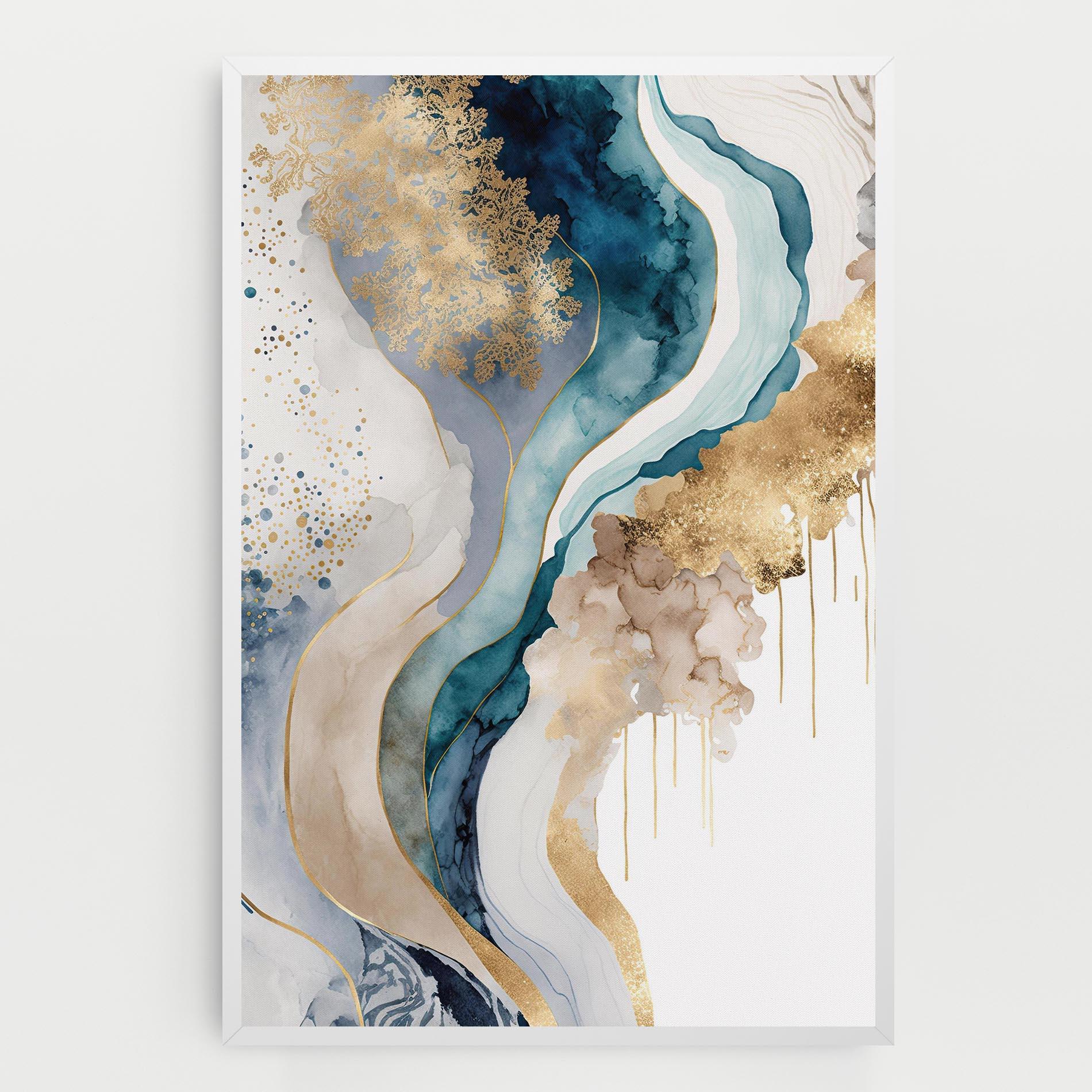 Картина на платно Light Blue Waves mockup 0