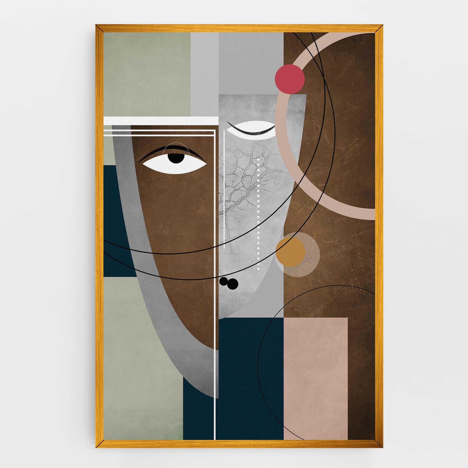 Картина на платно Abstract Brown Face mockup 0