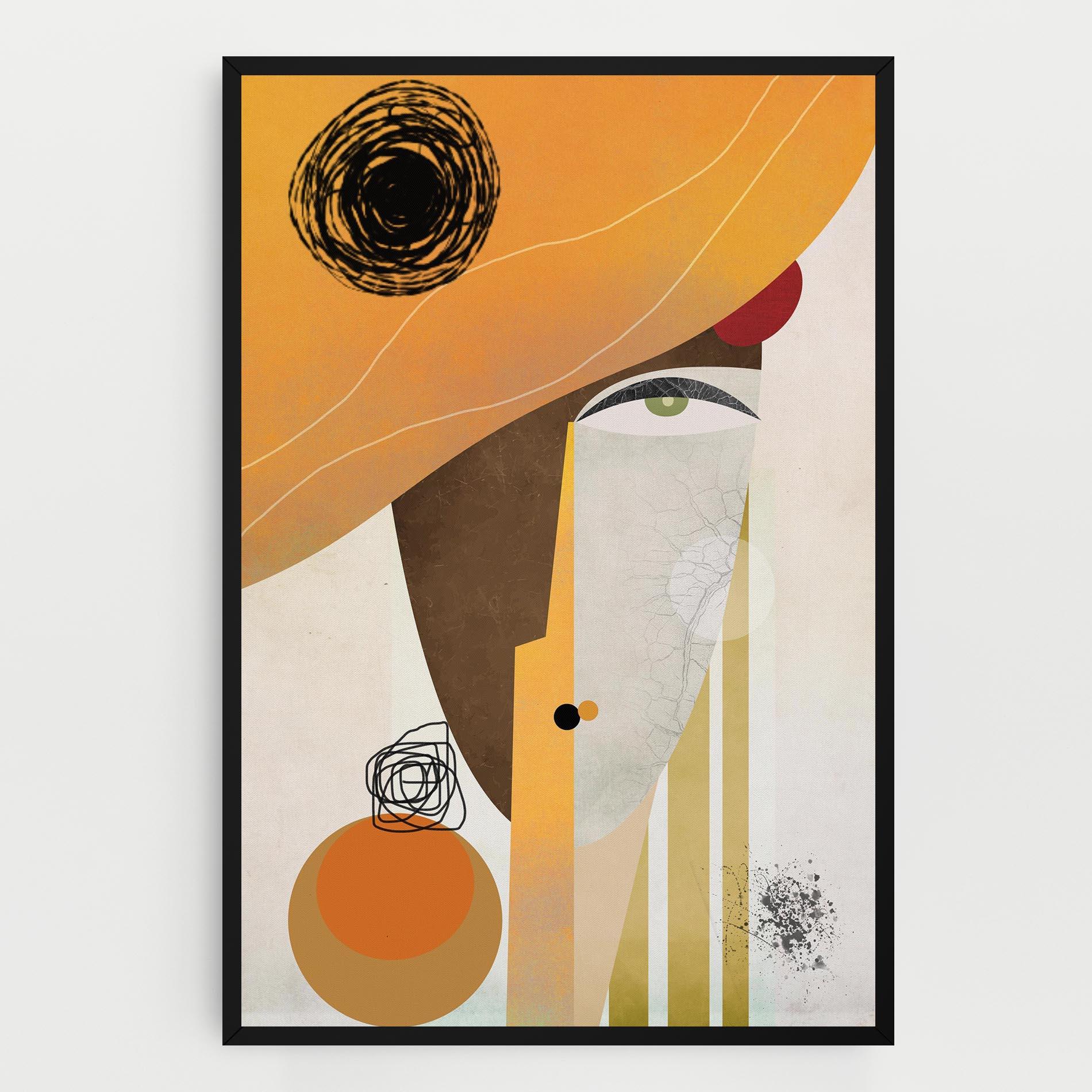 Картина на платно Abstract Orange Face mockup 0