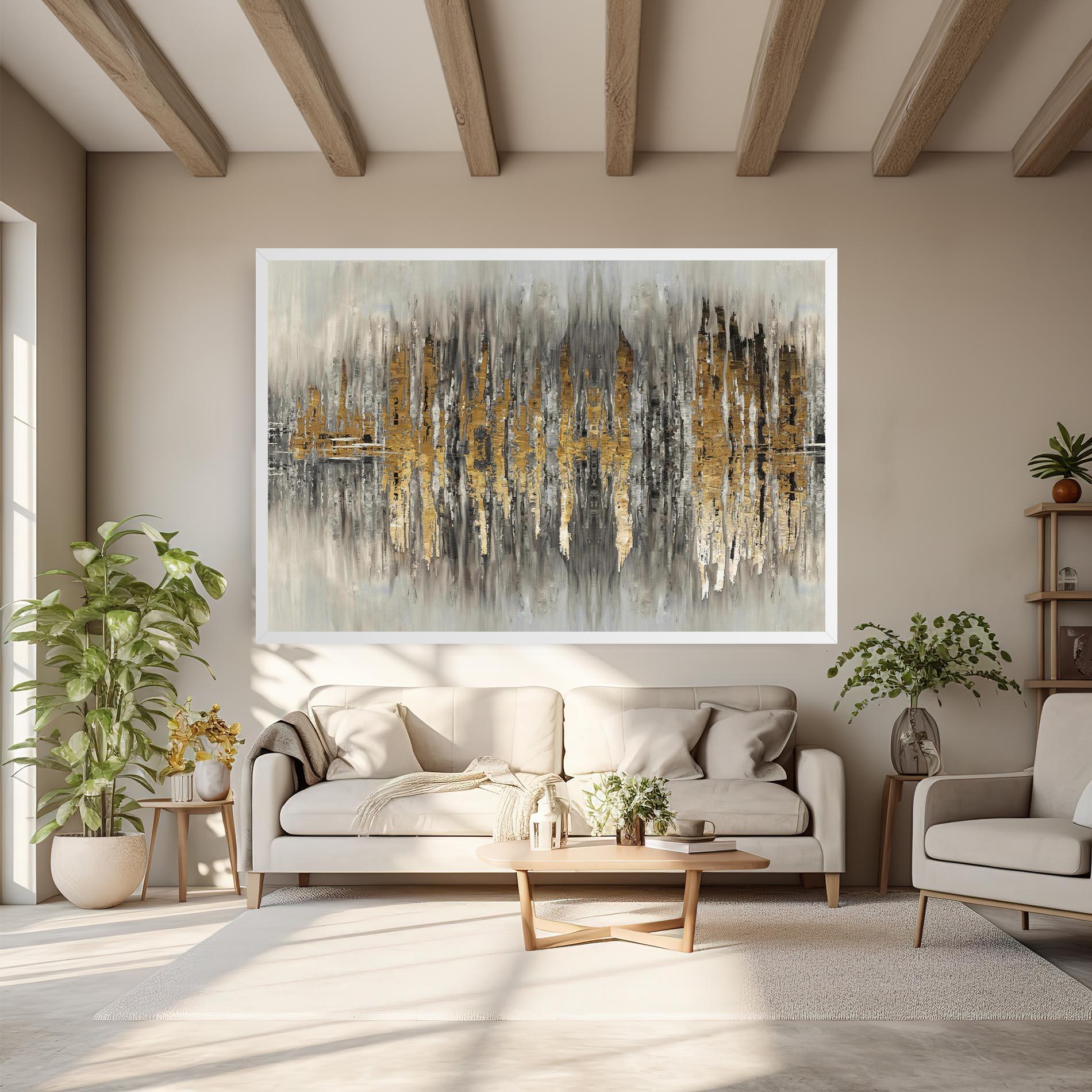 Картина на платно Acrylic Silver Paint mockup 6