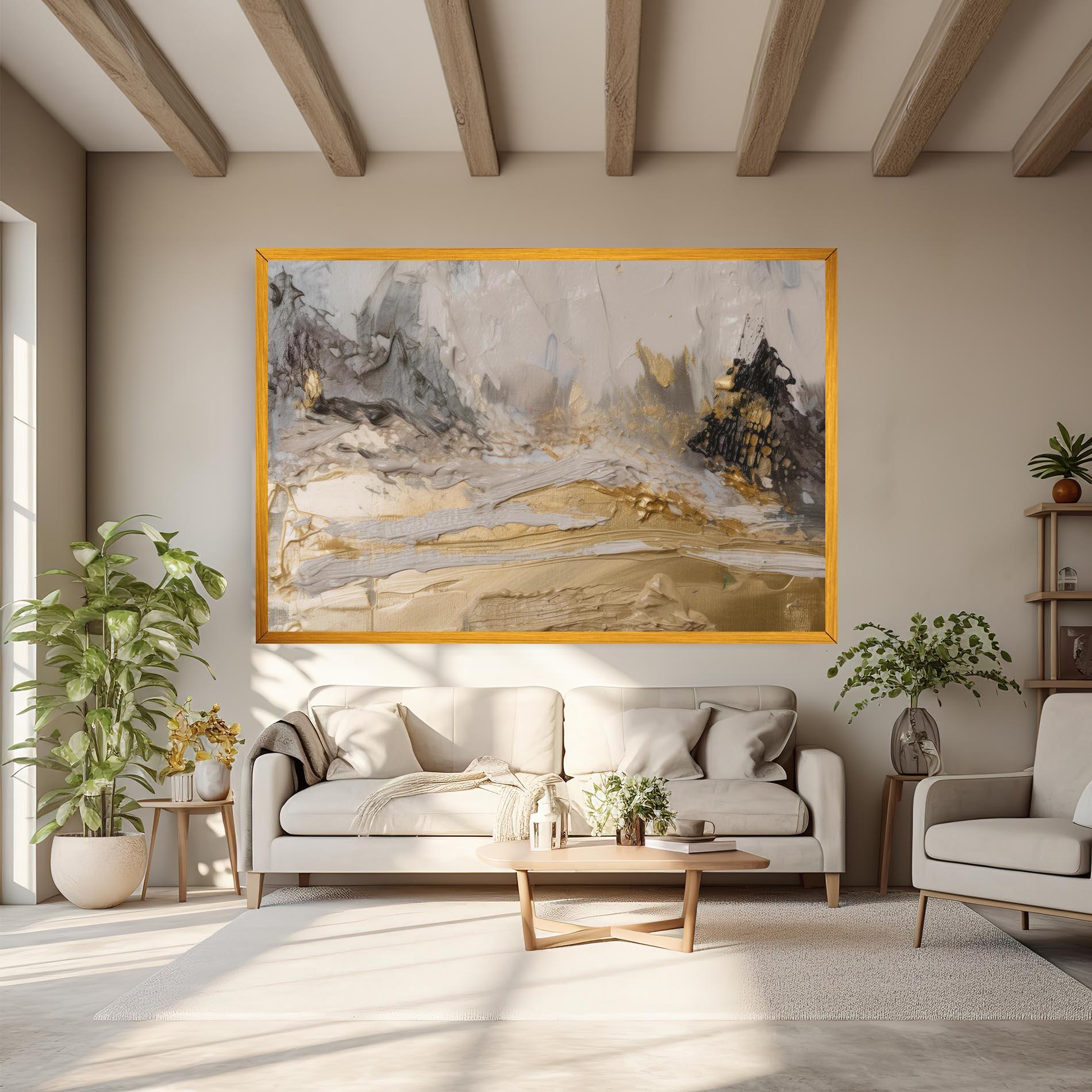 Картина на платно Abstract White Waves mockup 6