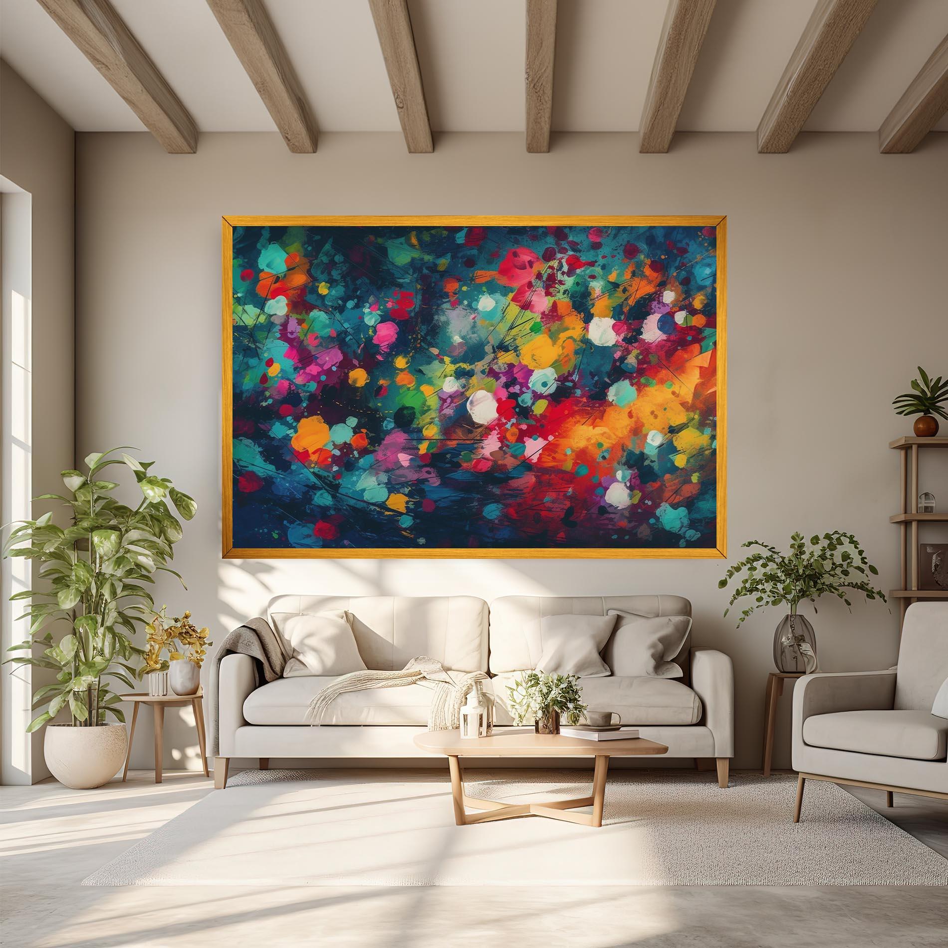 Картина на платно Colors Blue Background mockup 6