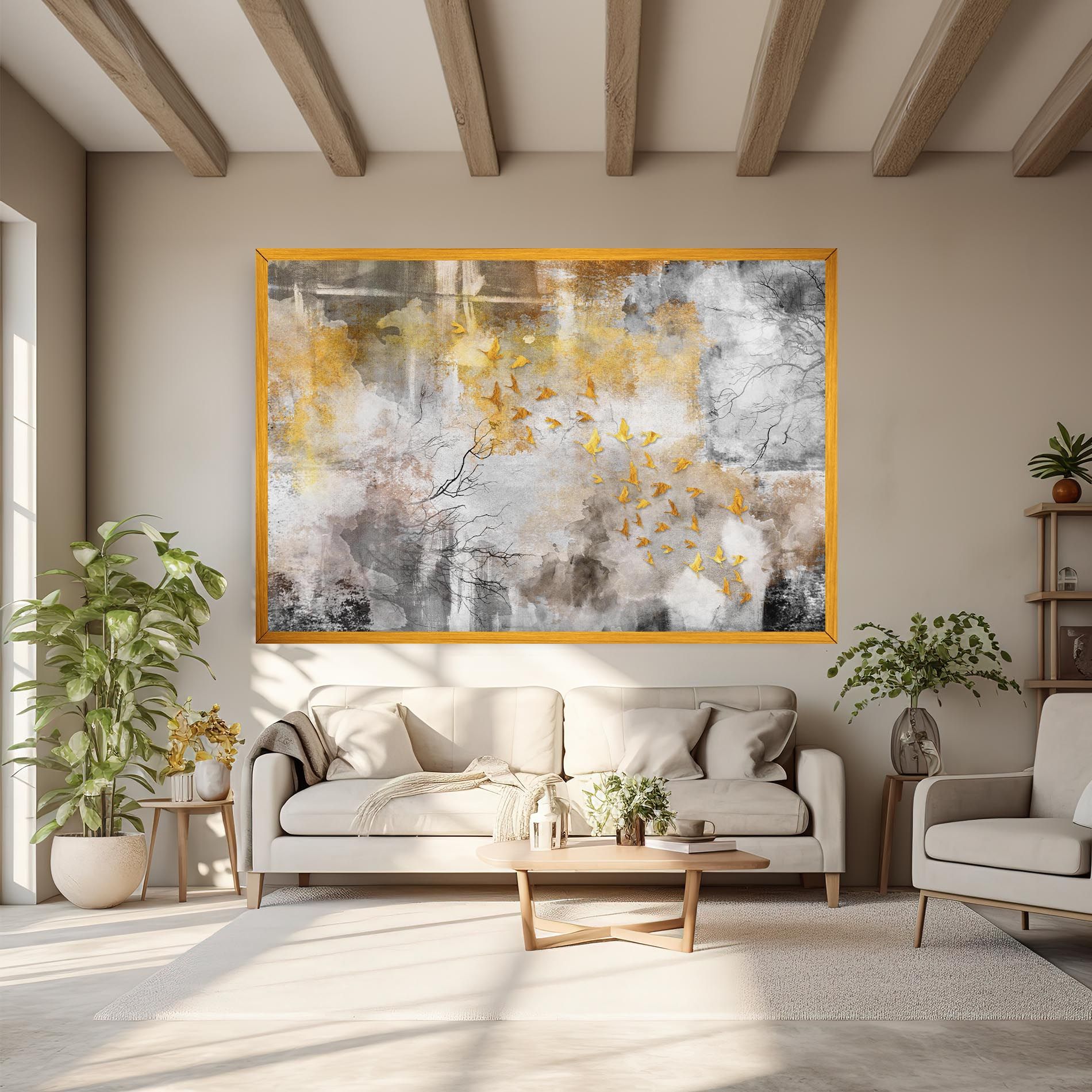 Gold Birds Flying mockup 6