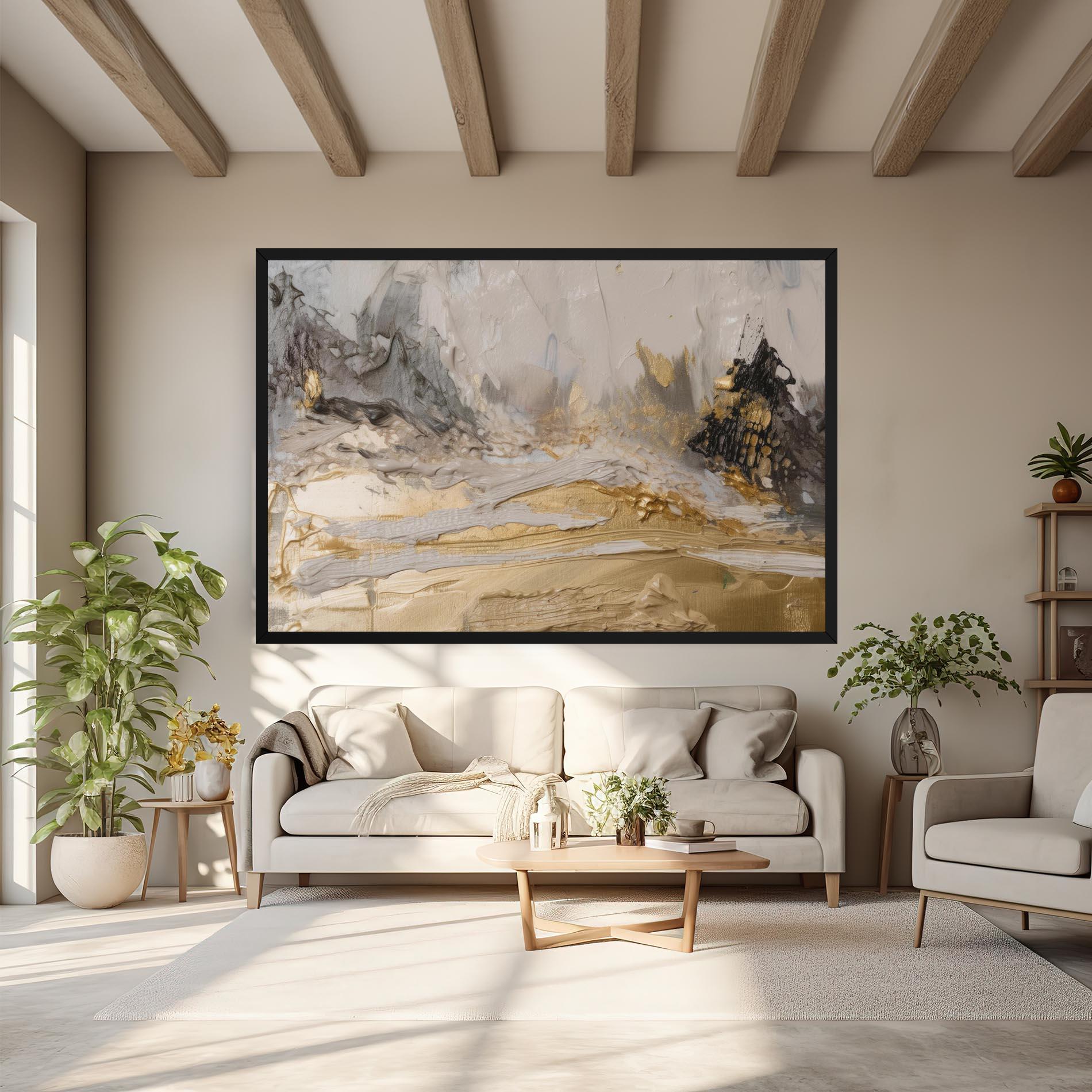 Картина на платно Abstract White Waves mockup 6