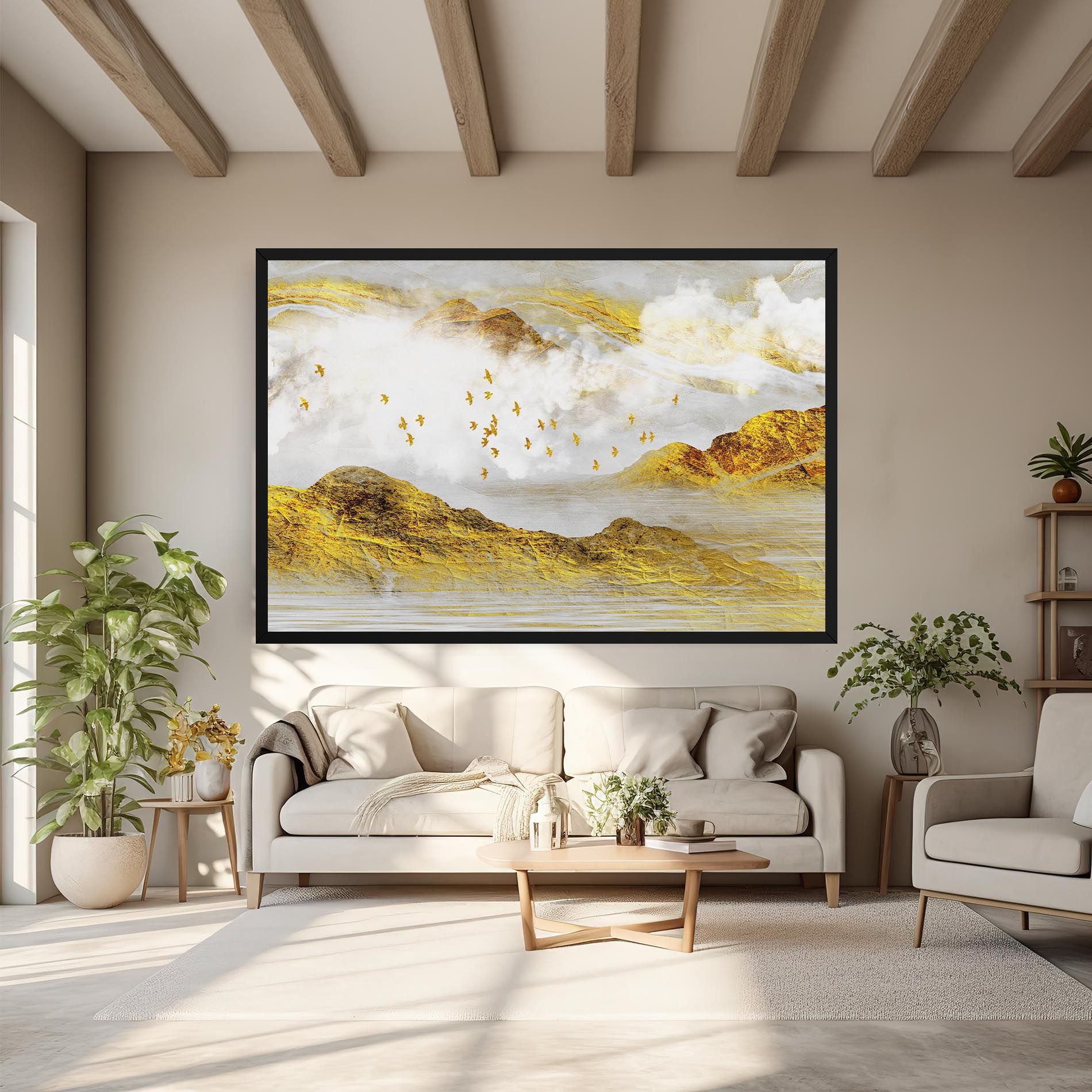 Gold Mountains Abstract mockup 6