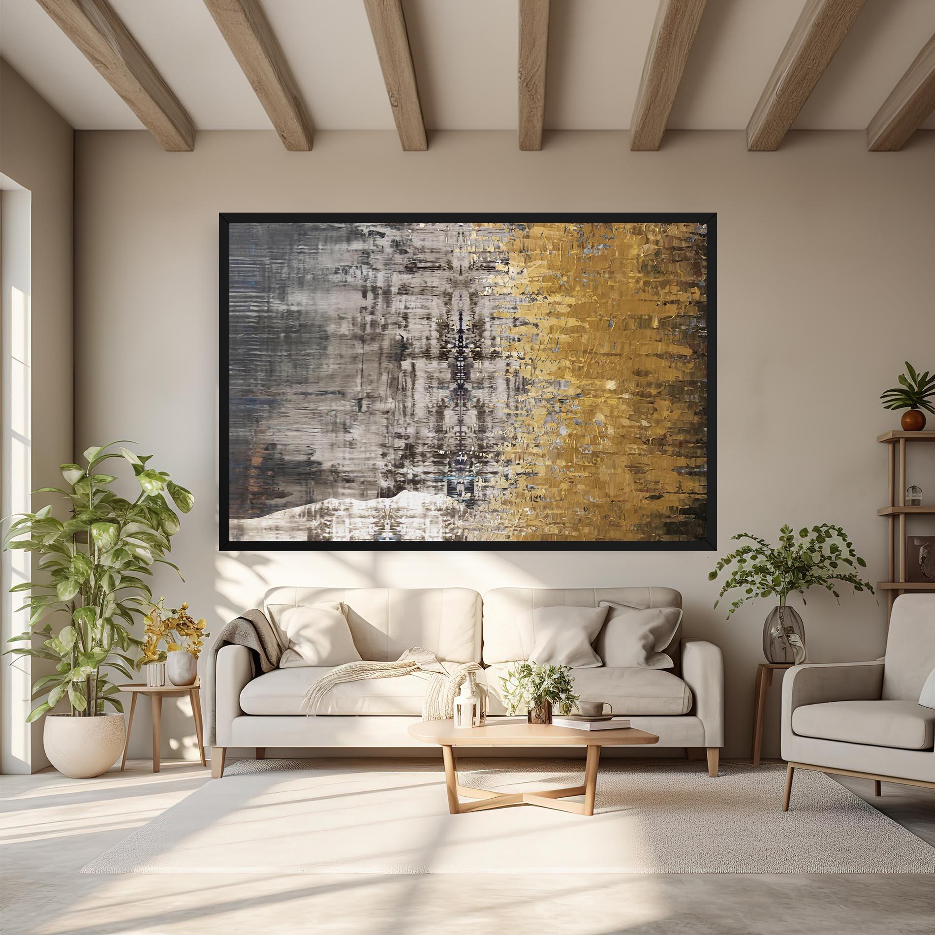 Картина на платно Gold Oil Paint mockup 6