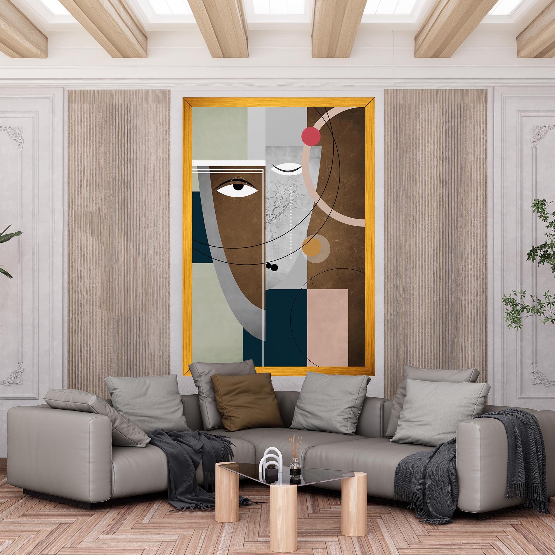 Картина на платно Abstract Brown Face mockup 6