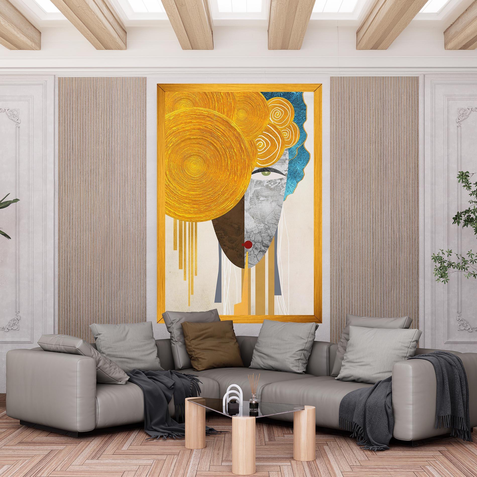 Картина на платно Abstract Grey Face 1 mockup 6