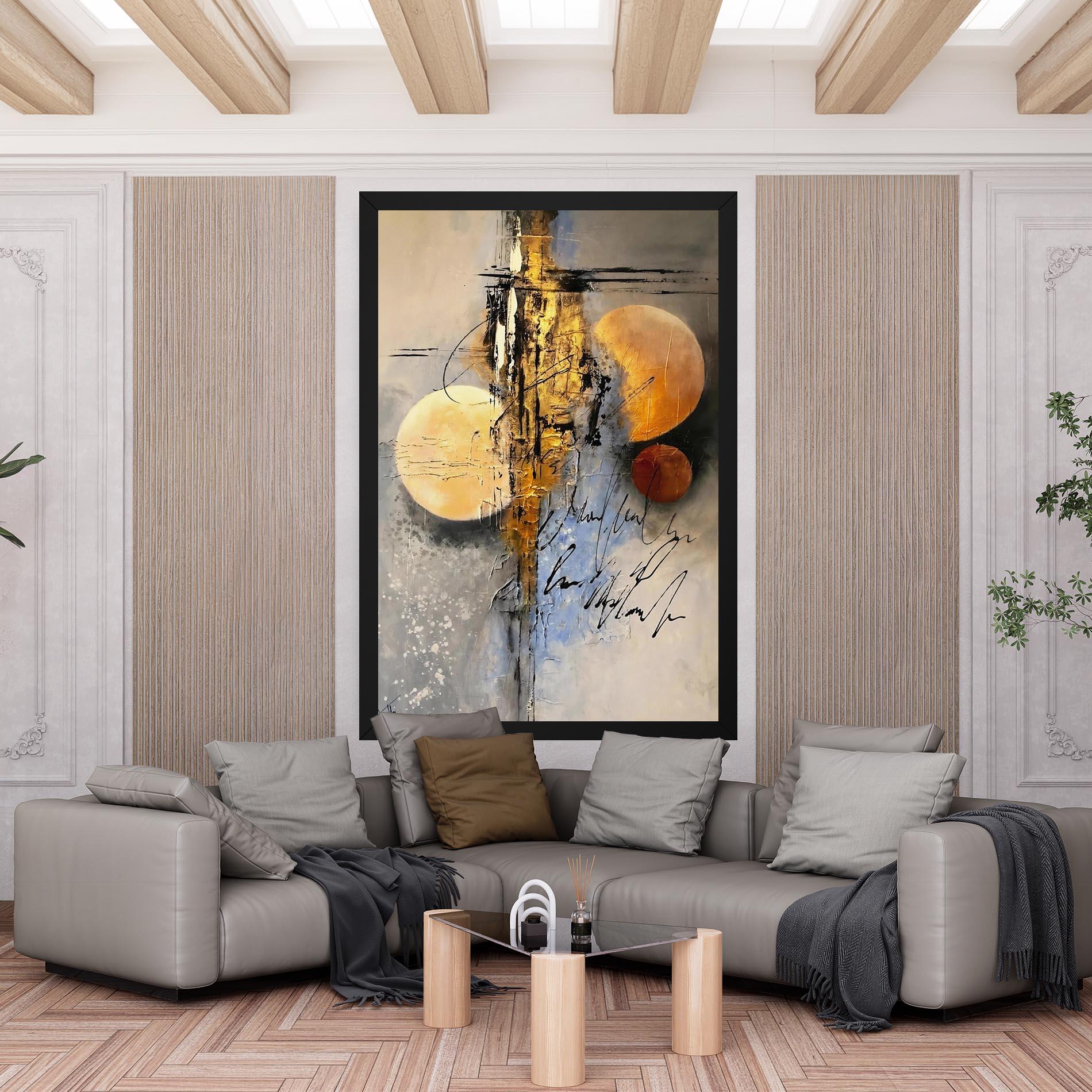 Картина на платно Abstract Moons mockup 6