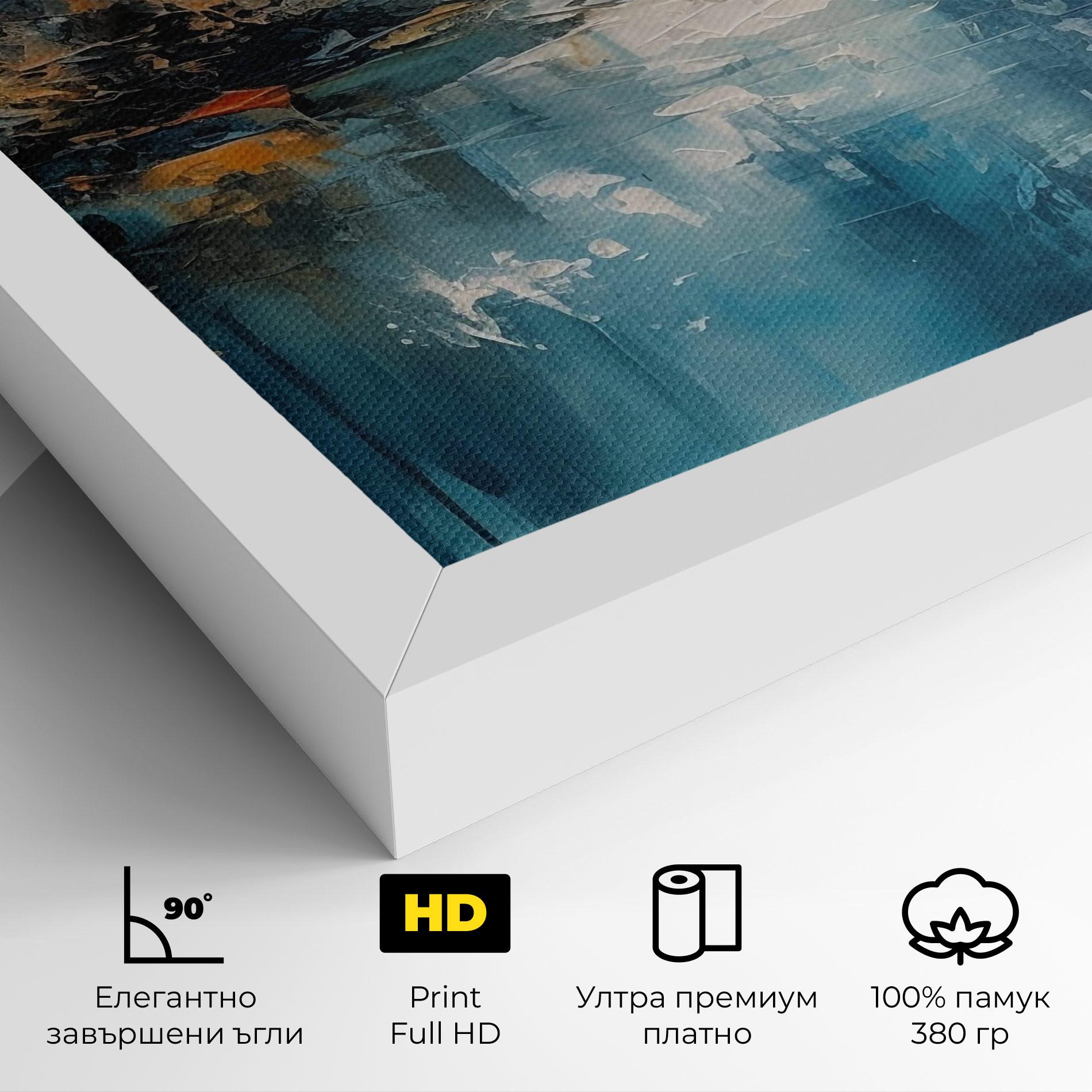 Картина на платно Abstract Blue Art mockup 4