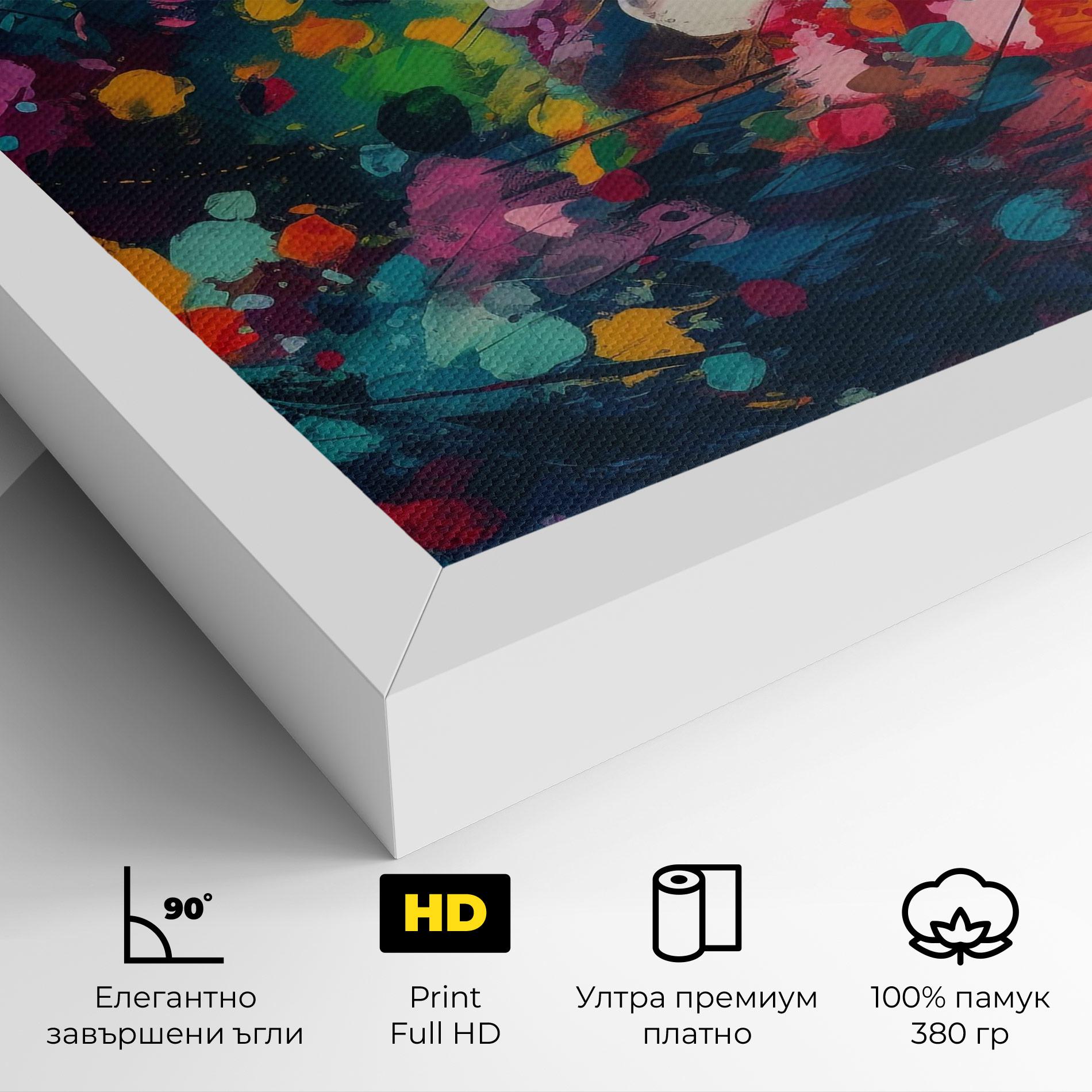 Картина на платно Colors Blue Background mockup 4