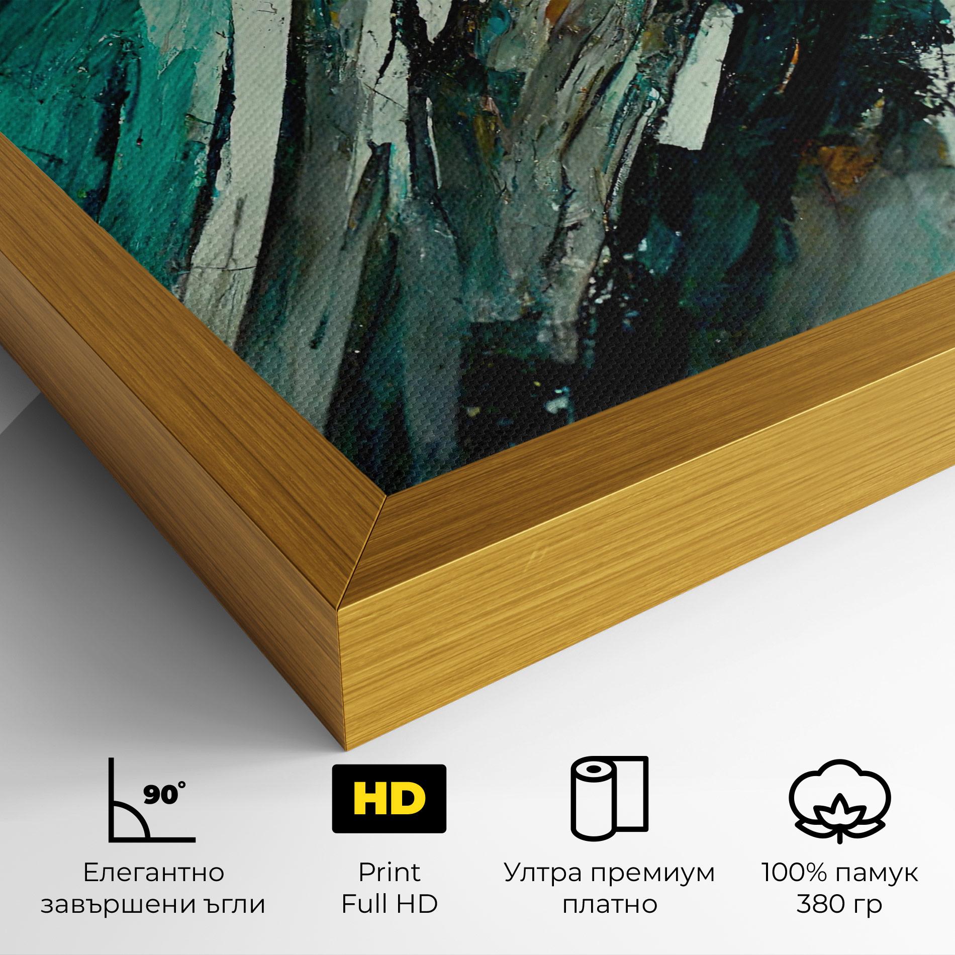 Картина на платно Abstract Green Artwork mockup 4