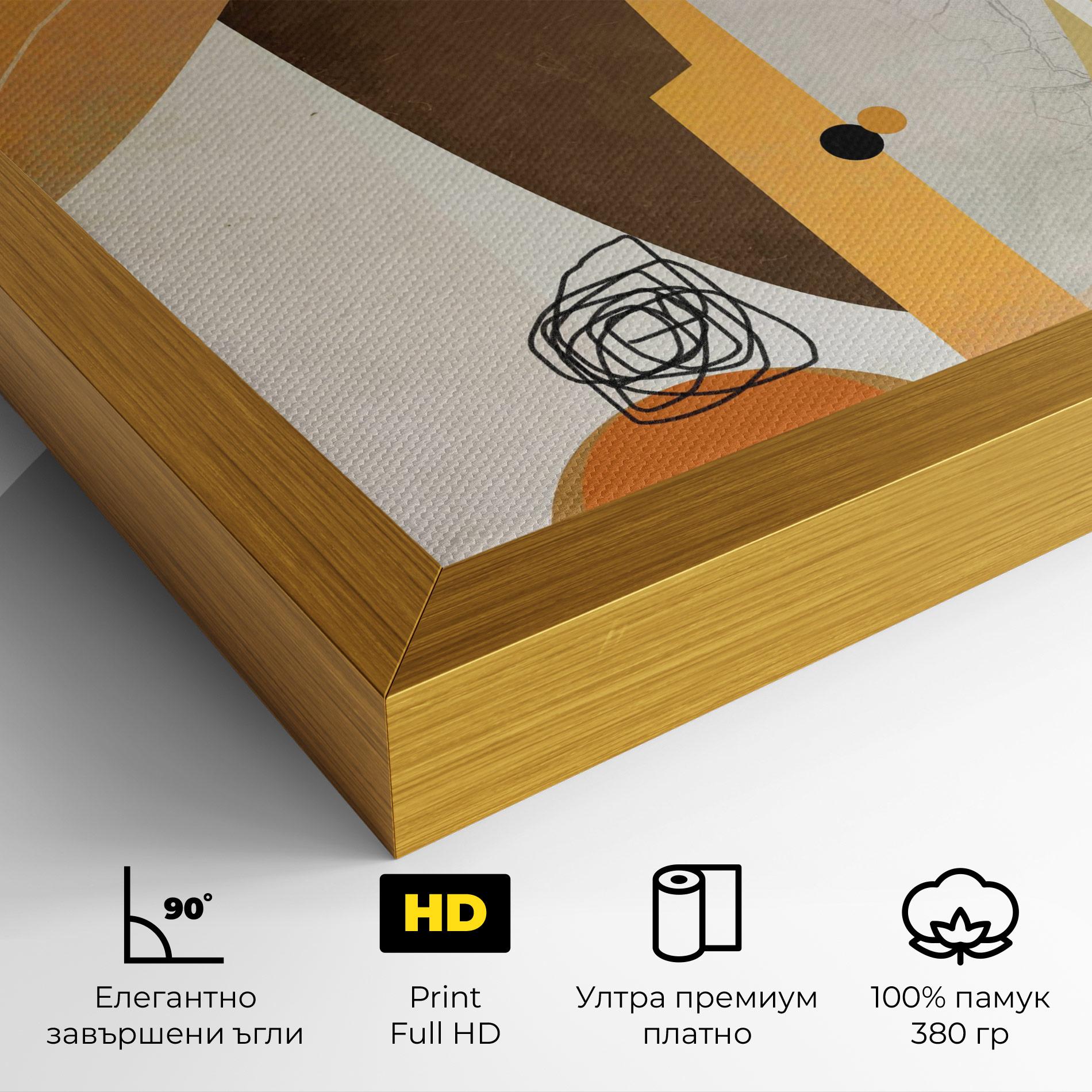 Картина на платно Abstract Orange Face mockup 4