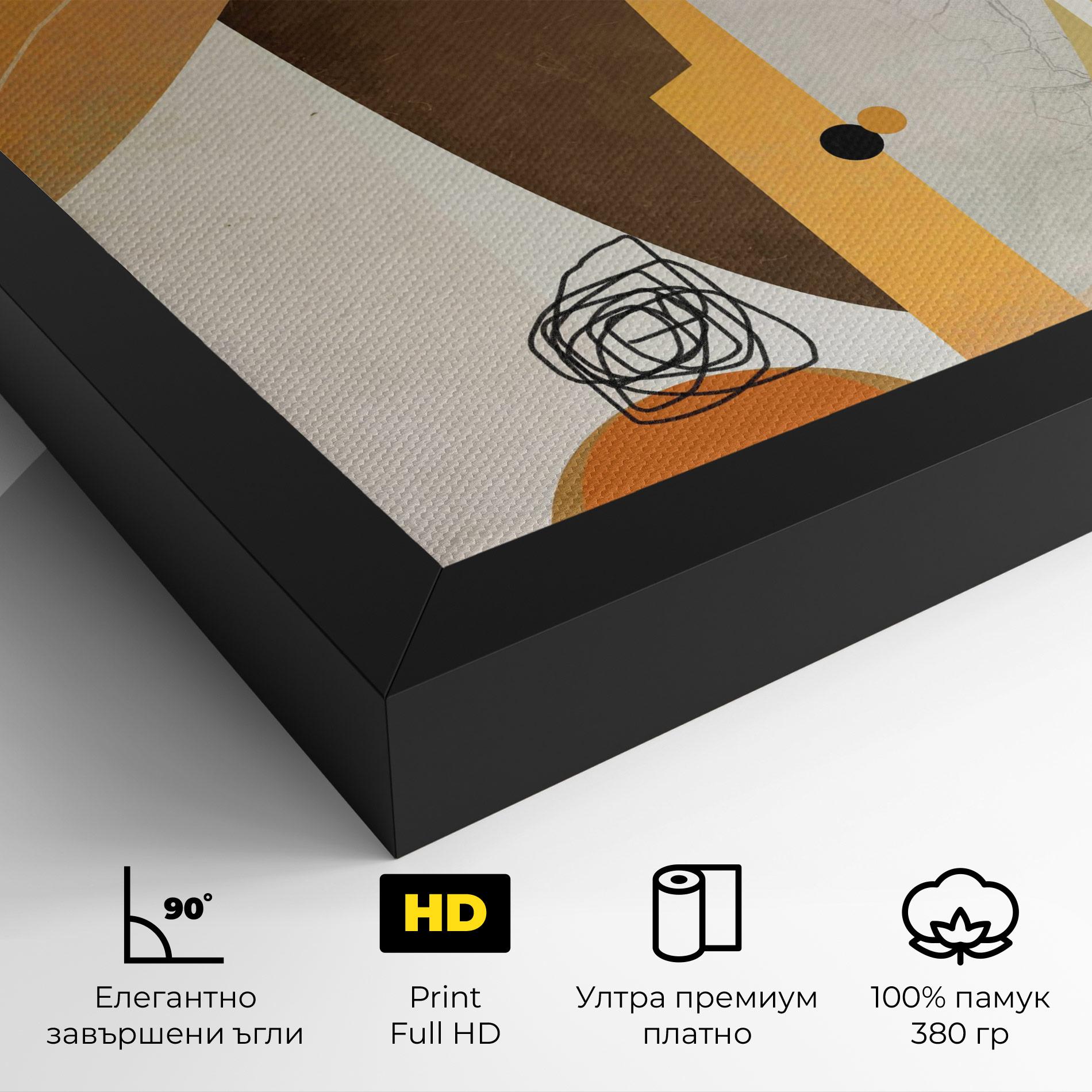 Картина на платно Abstract Orange Face mockup 4