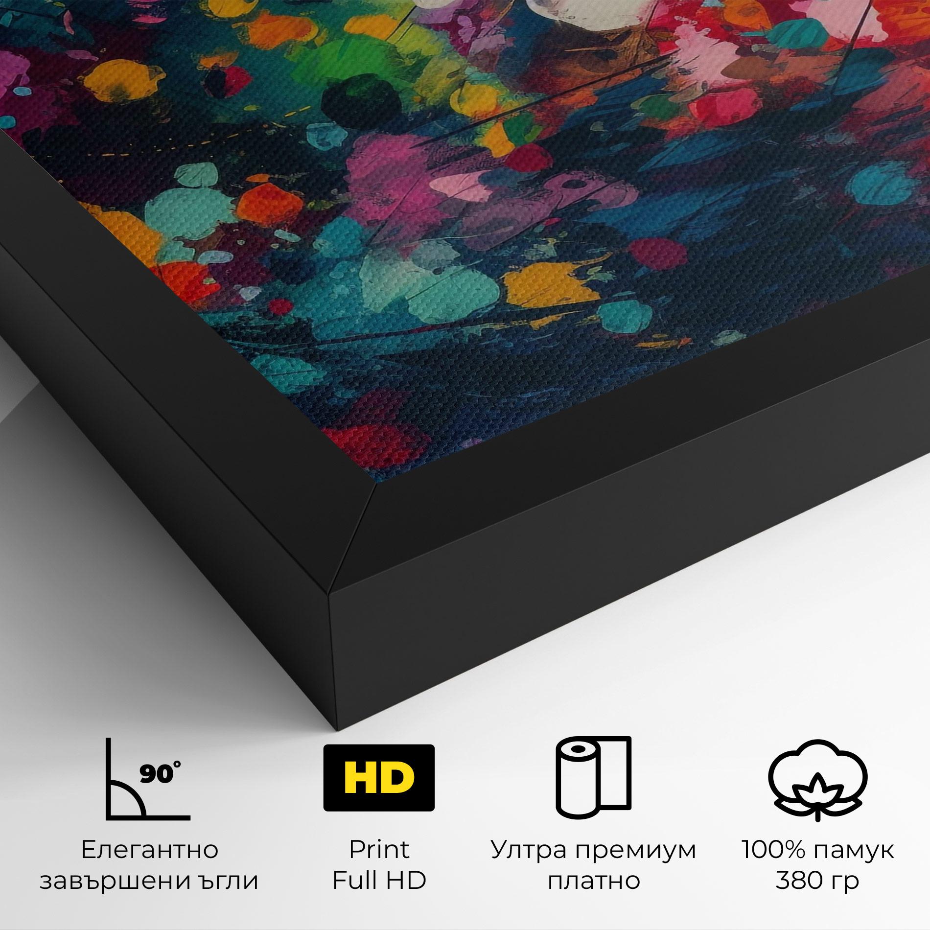 Картина на платно Colors Blue Background mockup 4