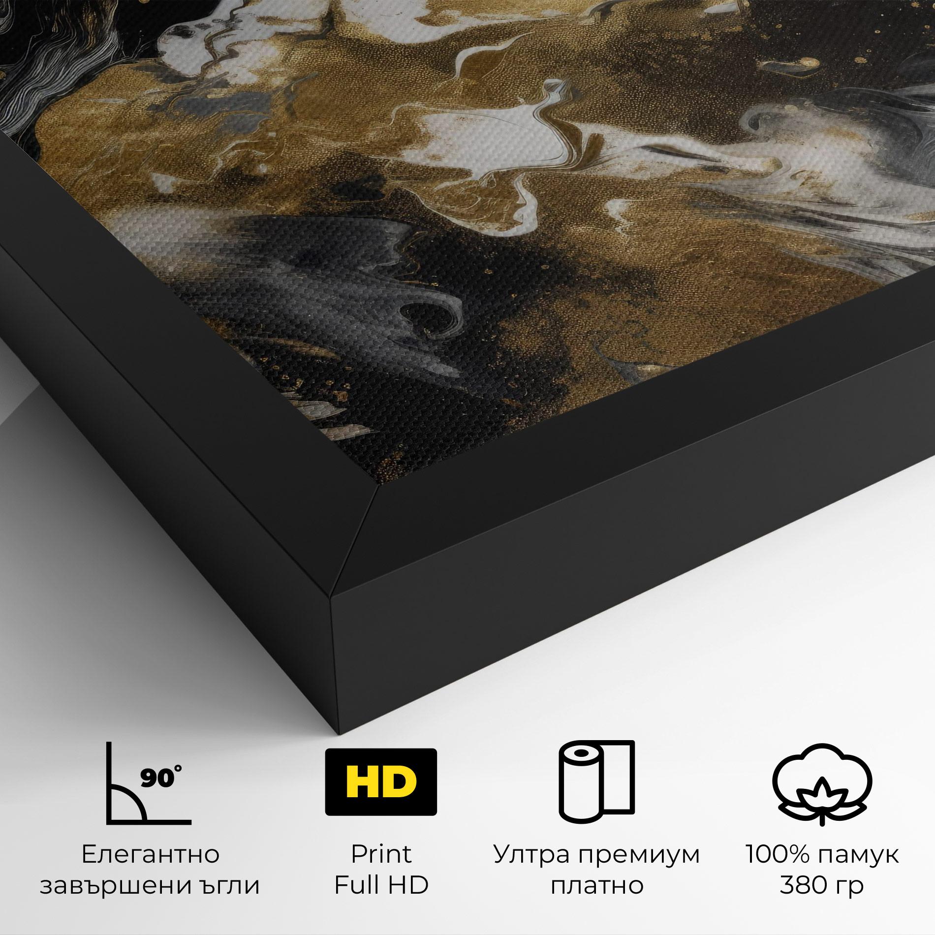 Картина на платно Gold Acrylic Fluid mockup 4