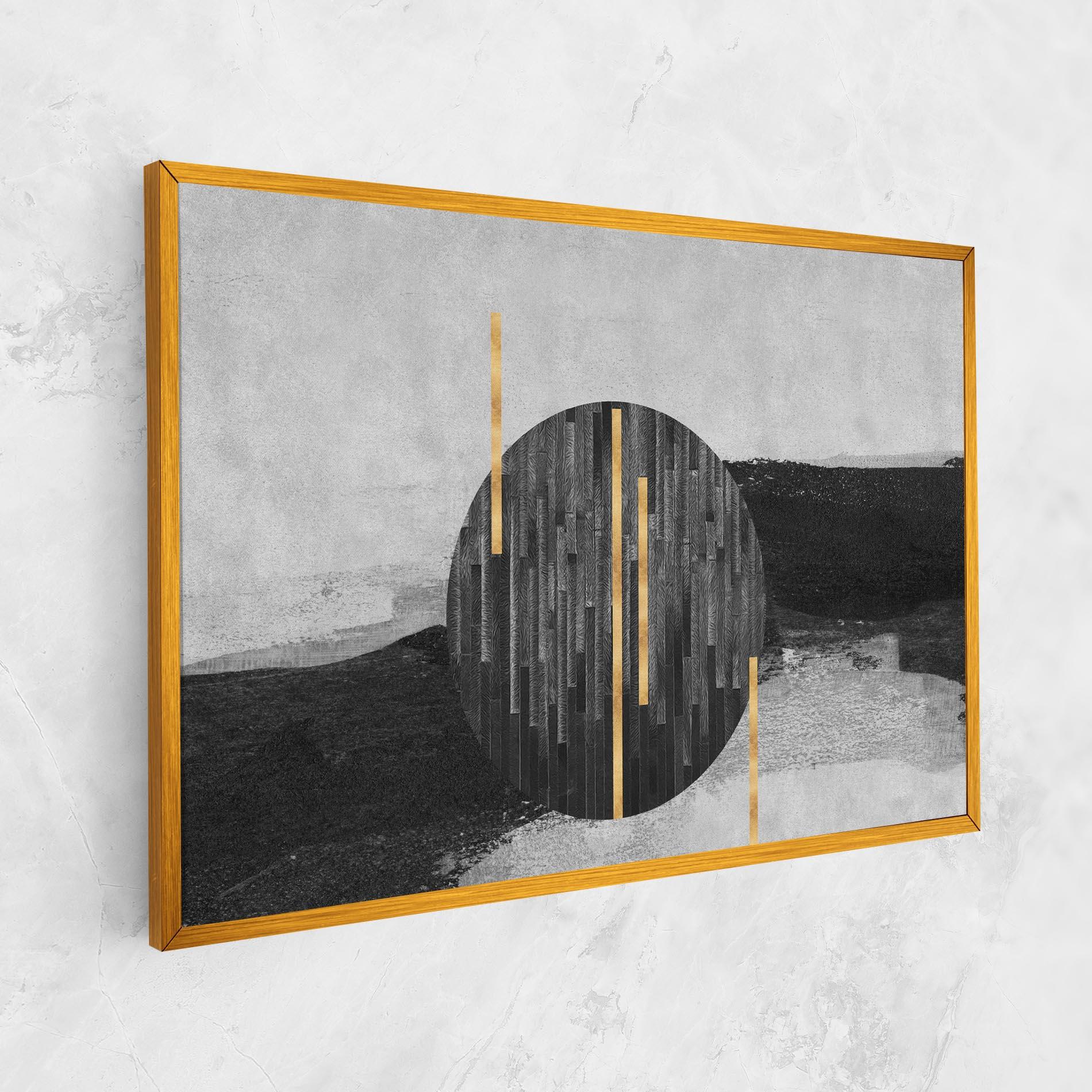 Картина на платно Modern Circle With Gold mockup 1