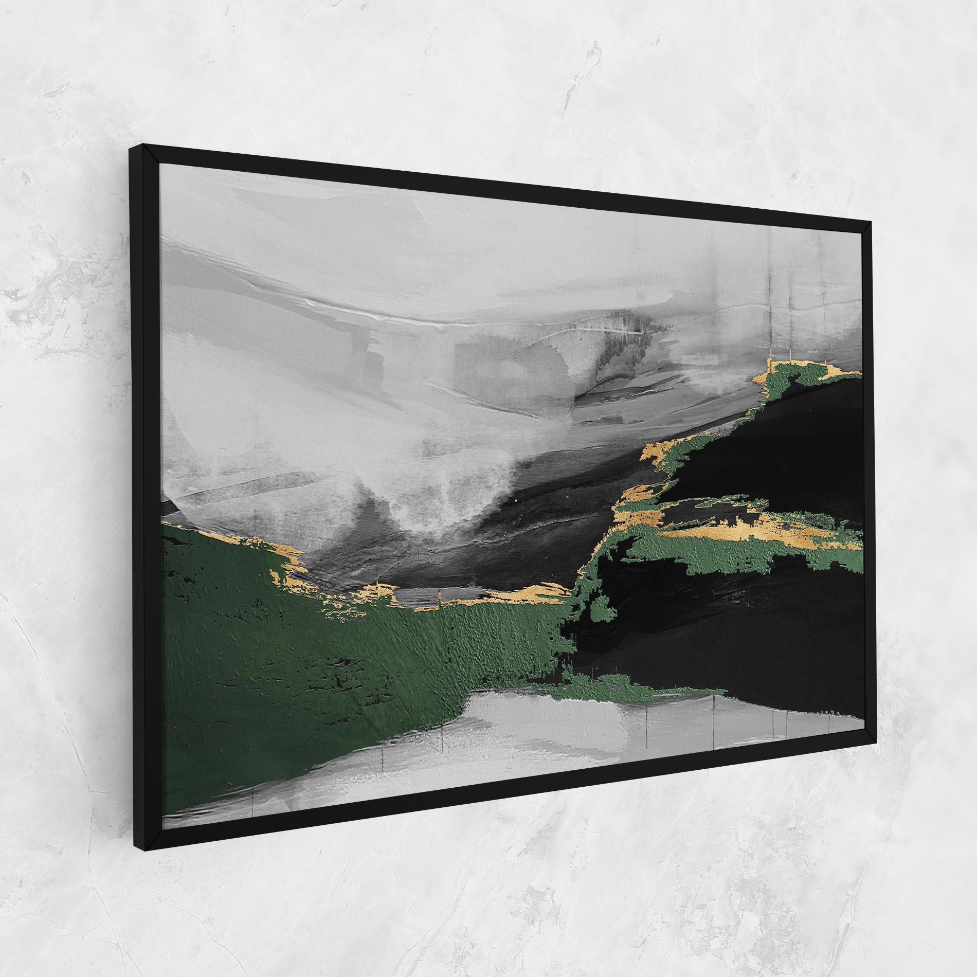 Картина на платно Grey With Green Painting mockup 1