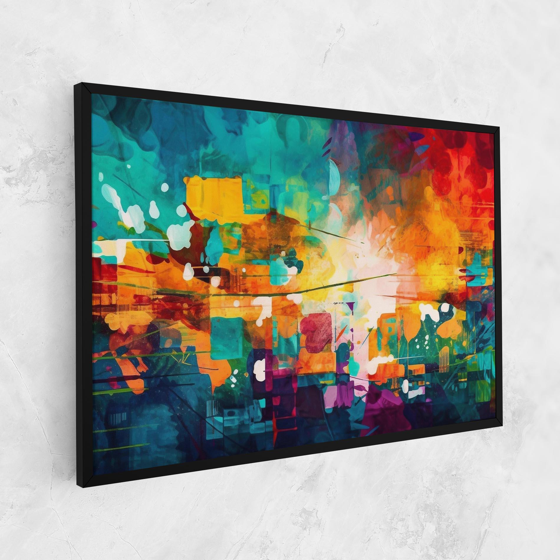 Картина на платно Vibrant Colors On Blue Background mockup 1